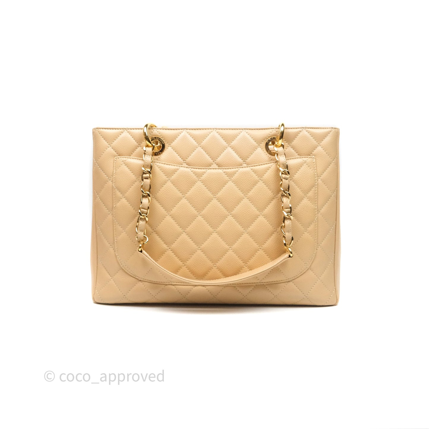 Chanel GST Beige Caviar Gold Hardware