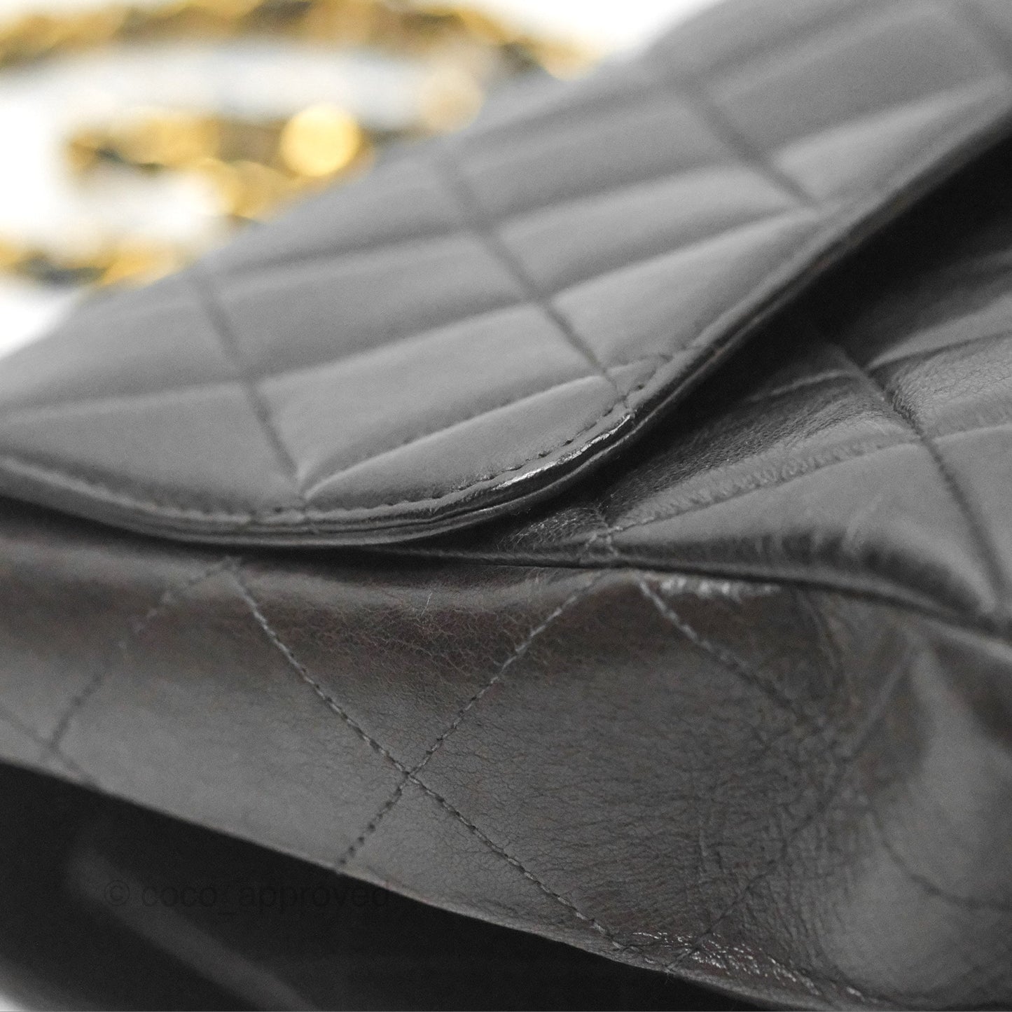 Chanel Vintage Double Sided Jumbo Flap Black Lambskin 24K Gold Hardware