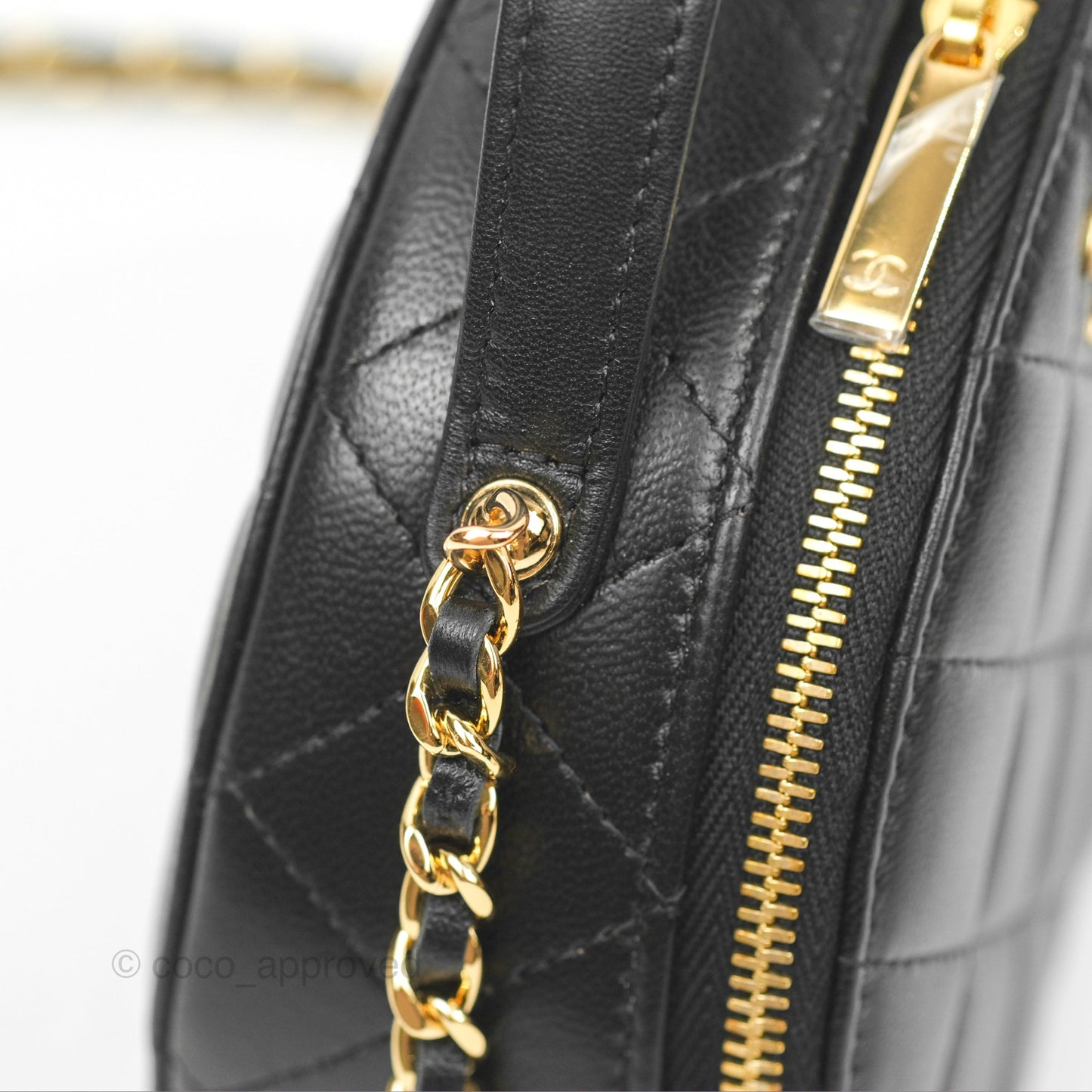Chanel Small Clutch With Chain Black Lambskin Gold Hardware 23C