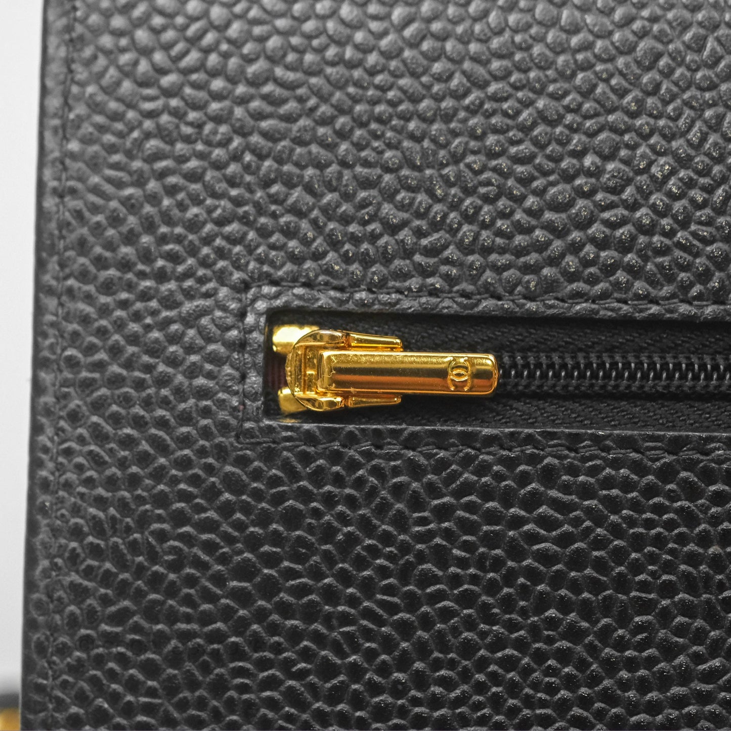 Chanel Classic Quilted Wallet On Chain WOC Black Caviar Gold Hardware