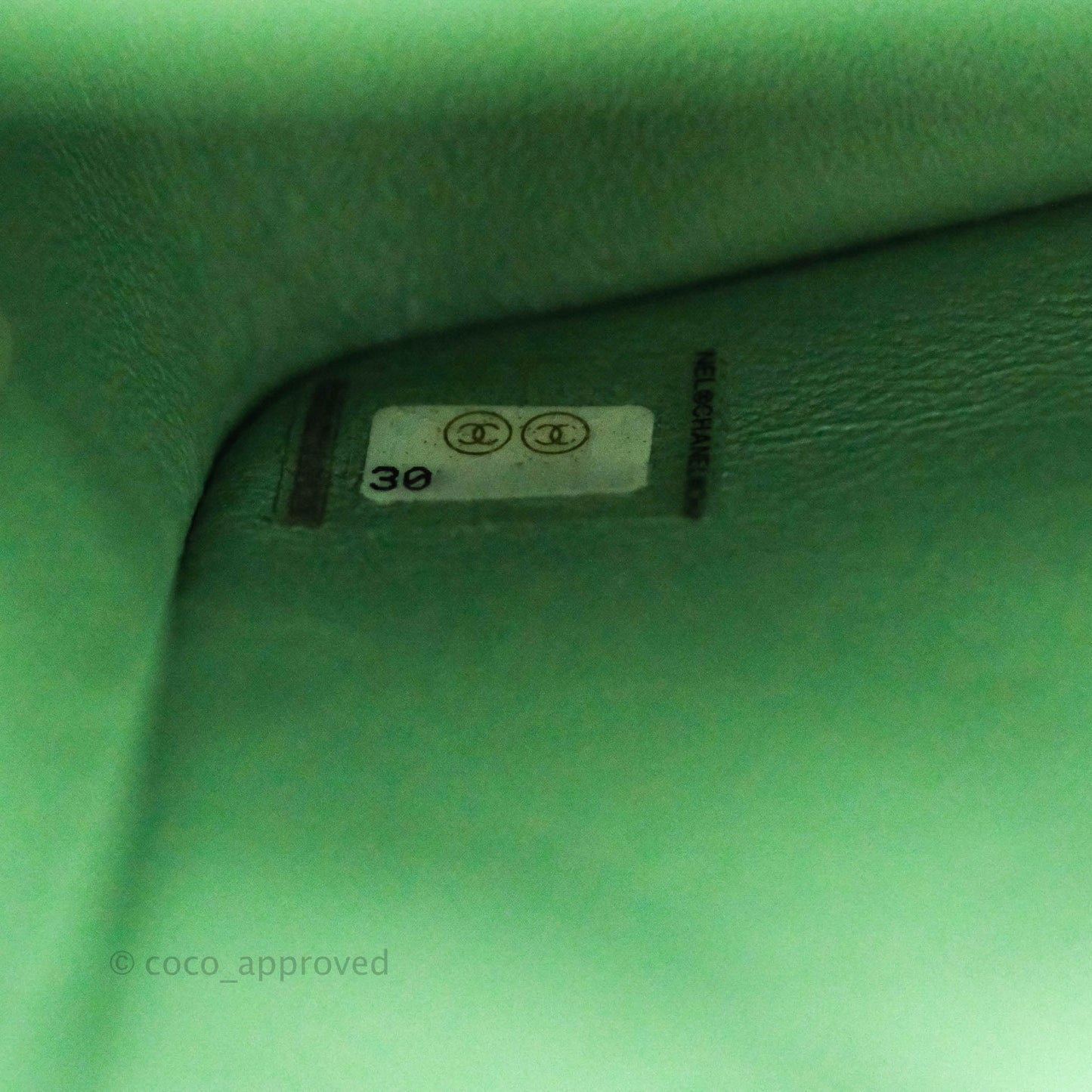 Chanel Quilted Mini Square Green Lambskin Gold Hardware