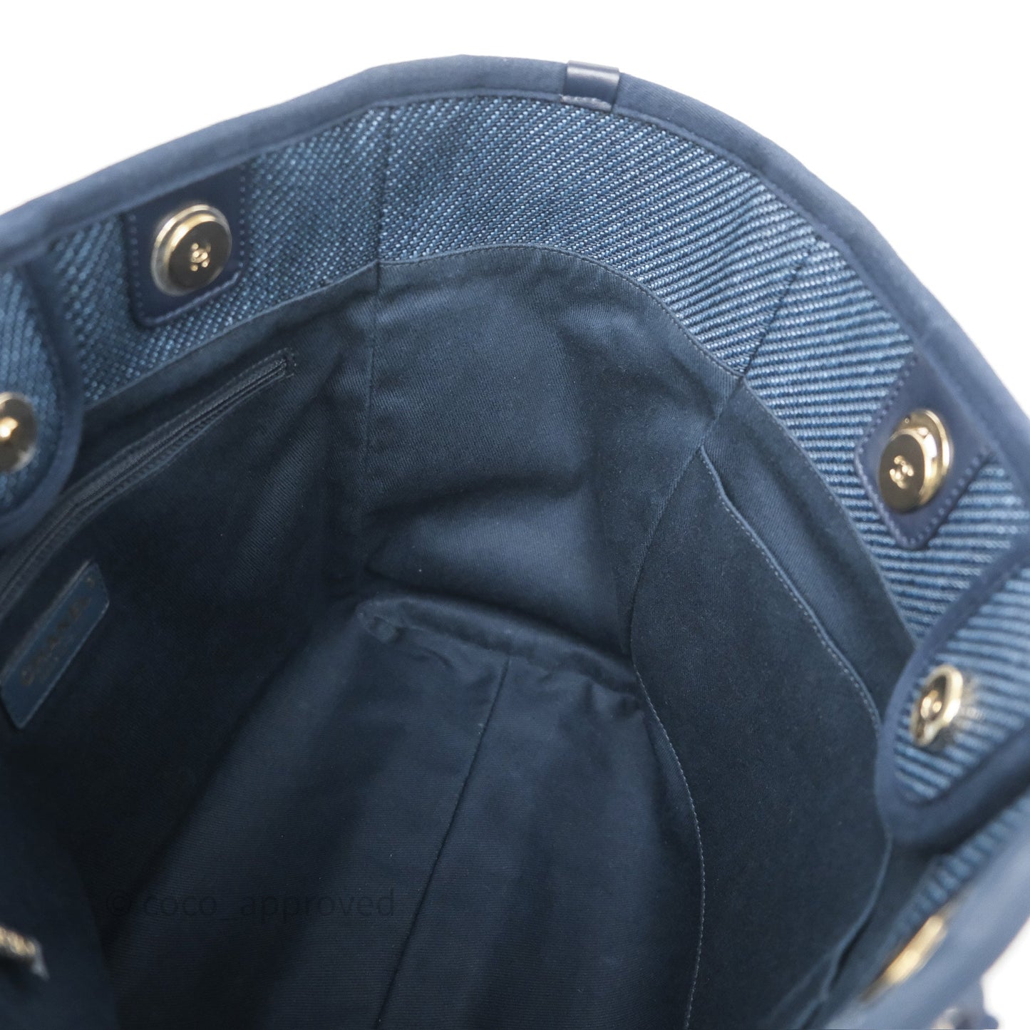Chanel Medium Deauville Tote Navy Raffia Gold Hardware