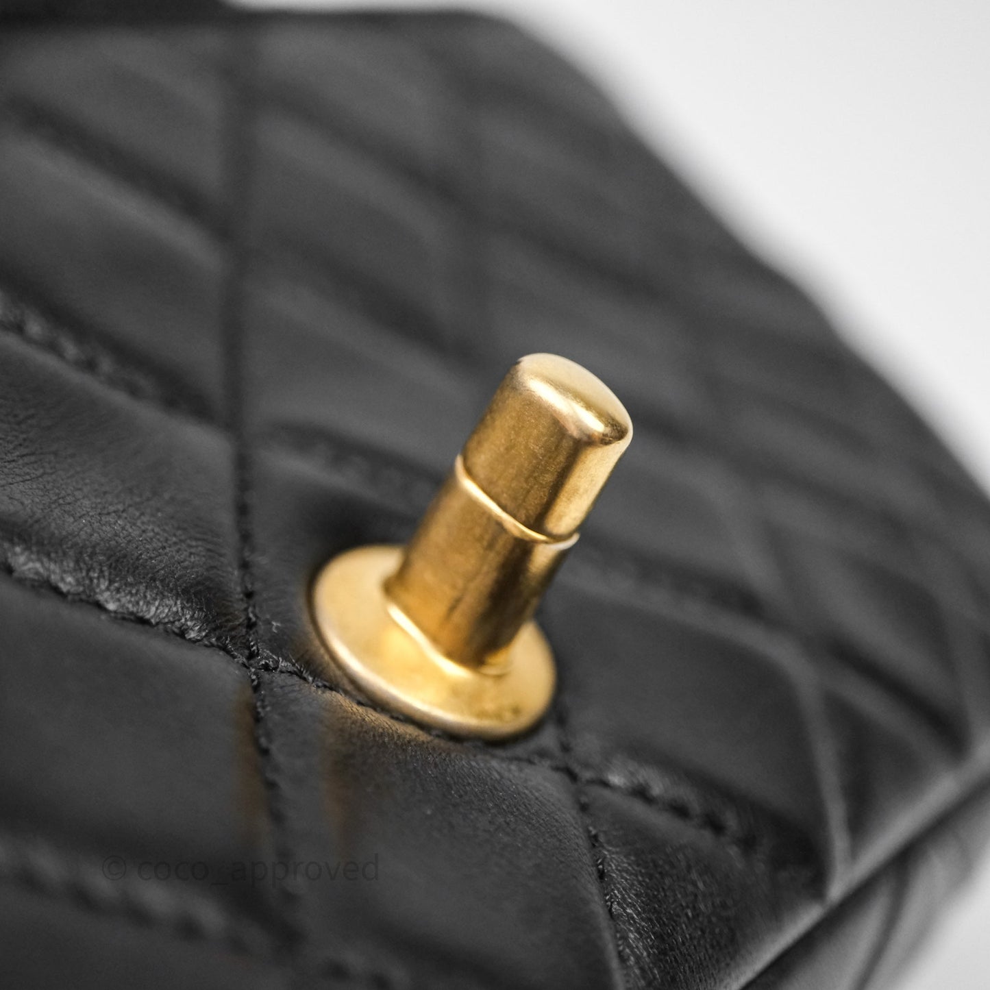 Chanel Mini Rectangular Pearl Crush Quilted Black Lambskin Aged Gold Hardware