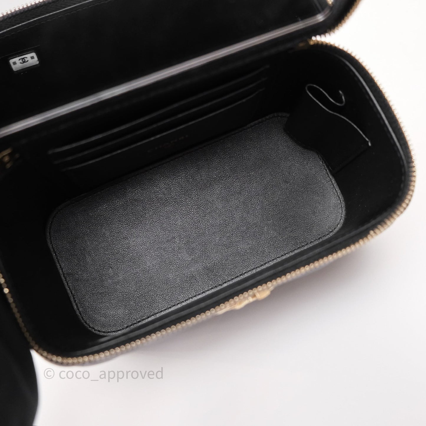 Chanel Crystals Top Handle Vanity Rectangular Black Lambskin Gold Hardware