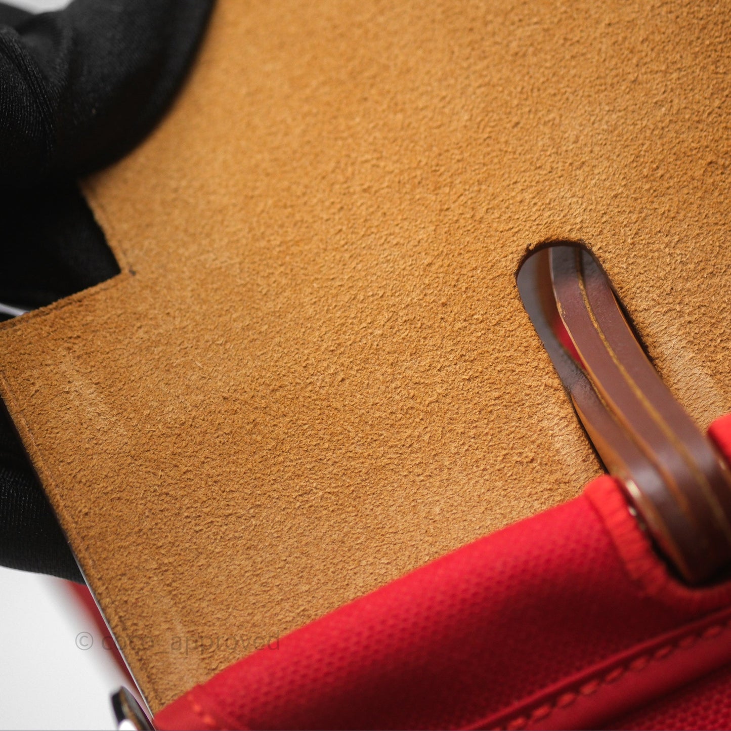 Hermès Herbag Zip 31 Red/Natural Canvas Palladium Hardware