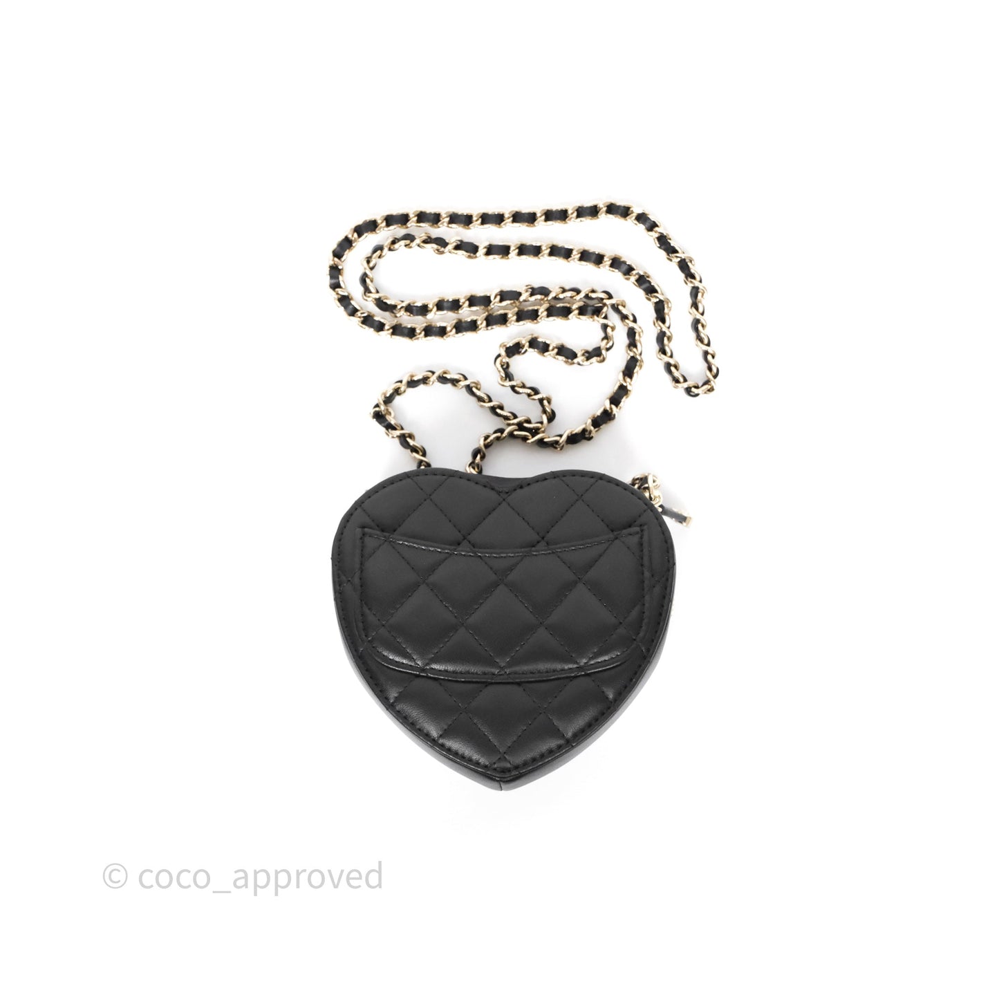 Chanel Small Heart Bag Black Lambskin Gold Hardware