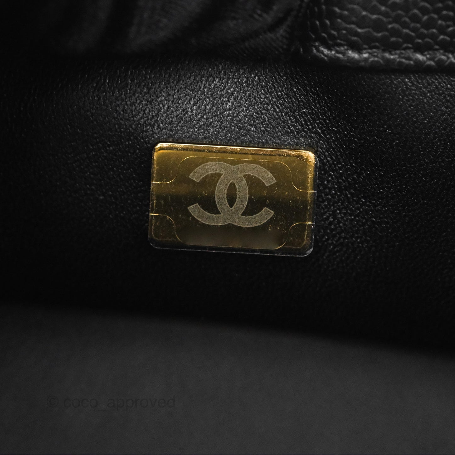 Chanel Mini Flap Bag Heart Adjustable Chain Black Caviar Aged Gold Hardware