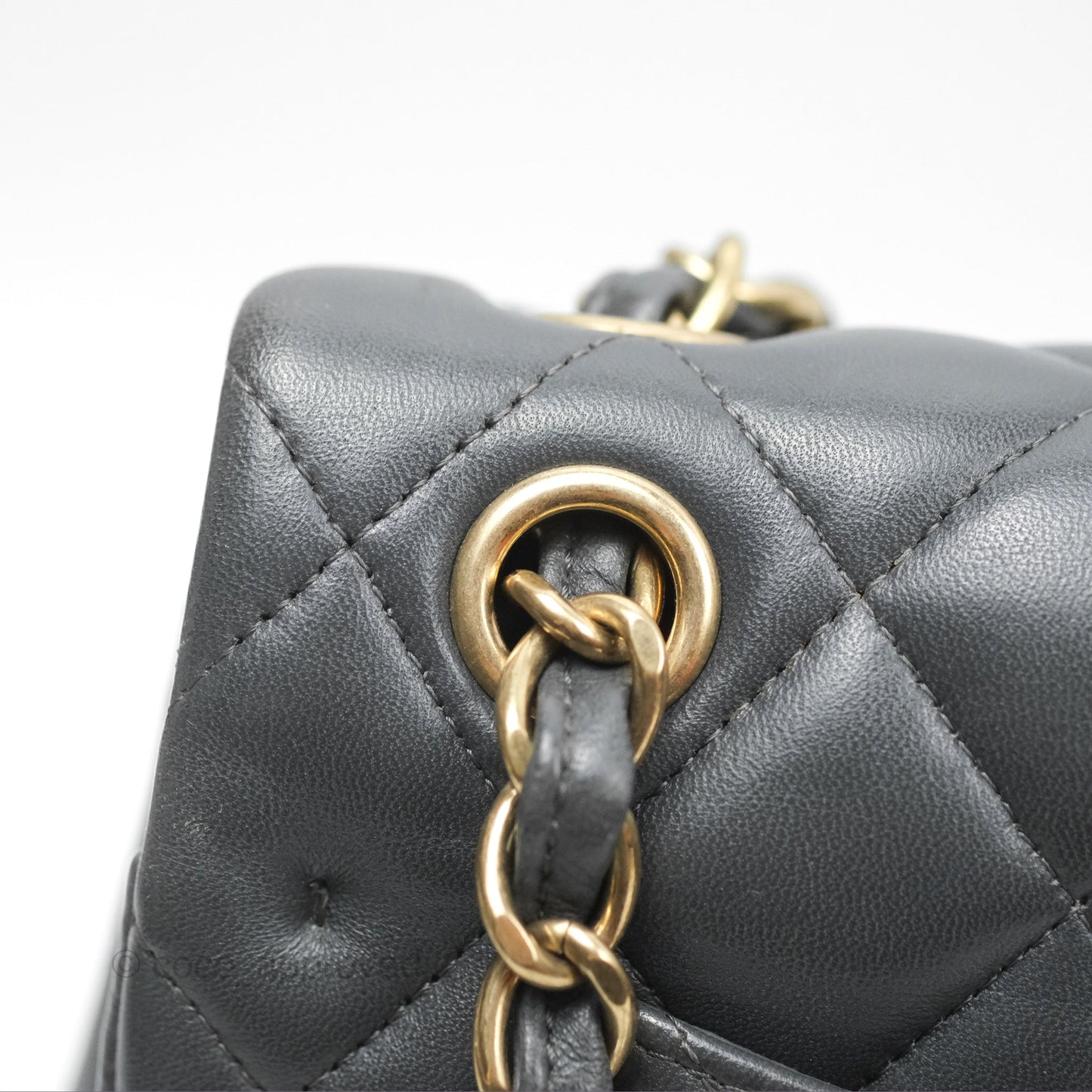 Chanel Jumbo Double Flap Dark Grey Lambskin Brushed Gold Hardware⁣⁣