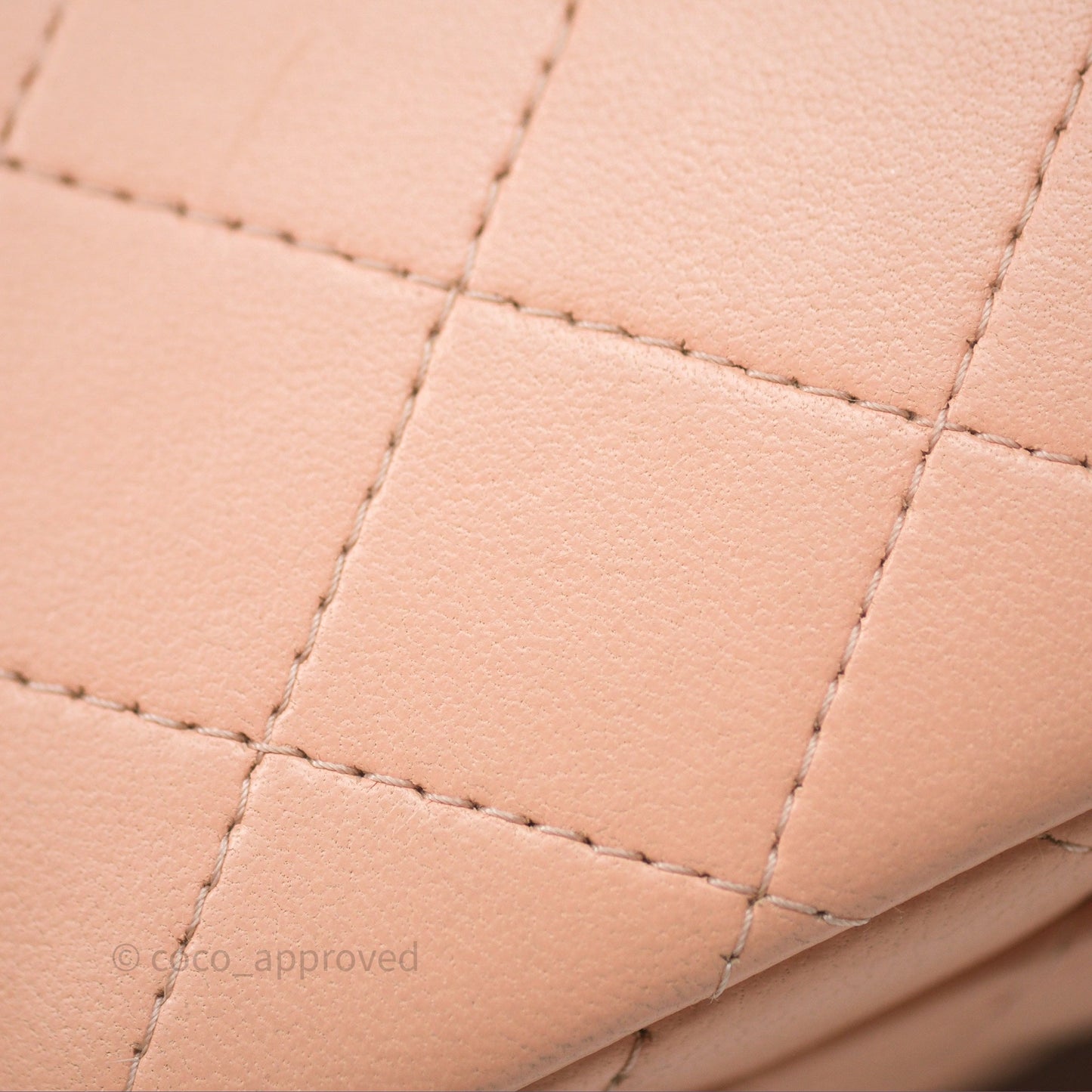 Chanel Mini Square Flap Quilted Beige Pink Lambskin Gold Hardware