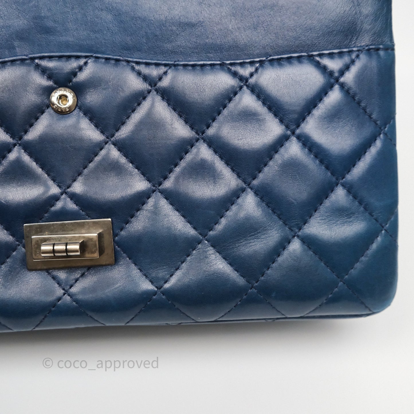 Chanel Reissue 227 Quilted Navy Lambskin Ruthenium Hardware