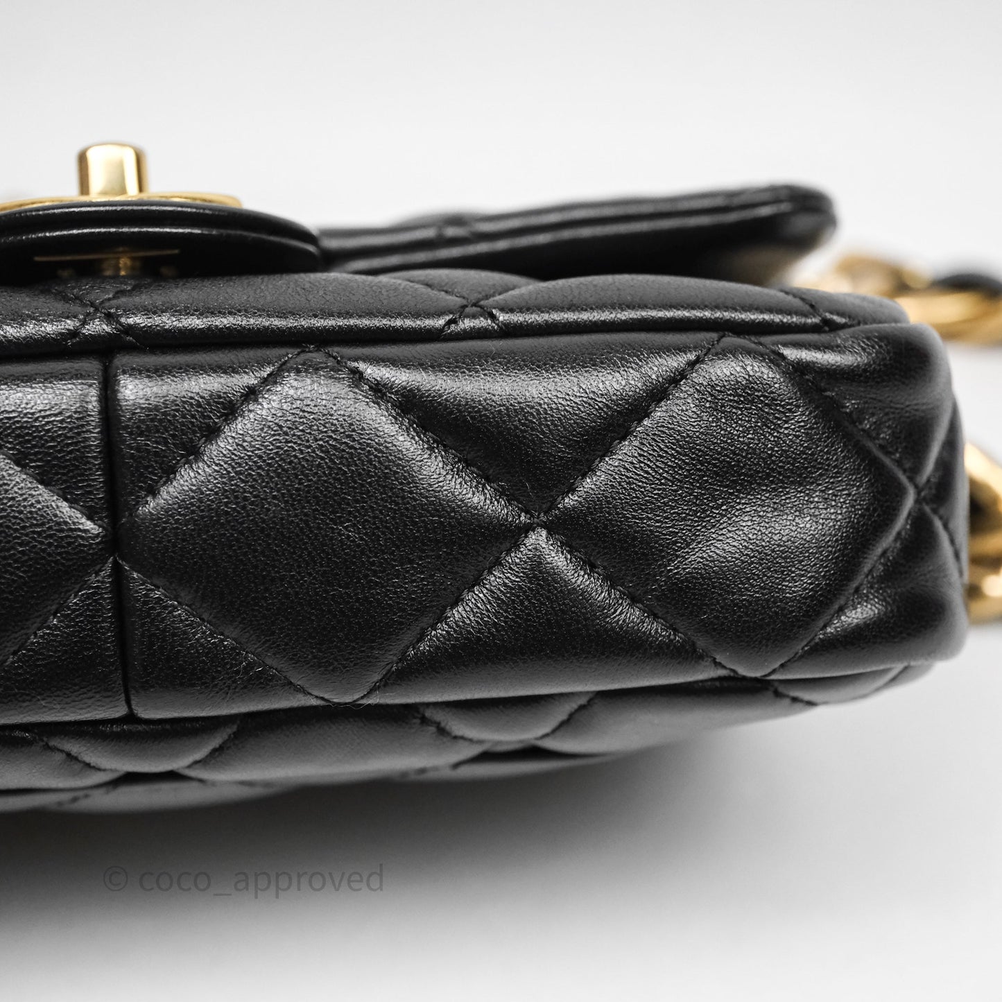 Chanel Small Funky Town Black Lambskin Aged Gold Hardware