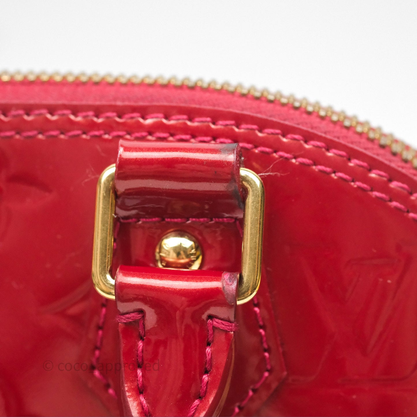 Louis Vuitton Alma BB Red Patent Gold Hardware