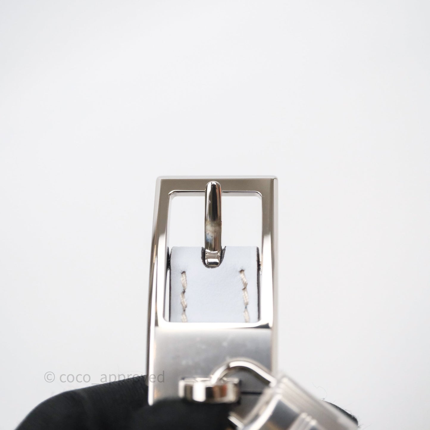 Hermès Lucky 15 Light Blue Reversible Swift/Epsom Belt Palladium Hardware