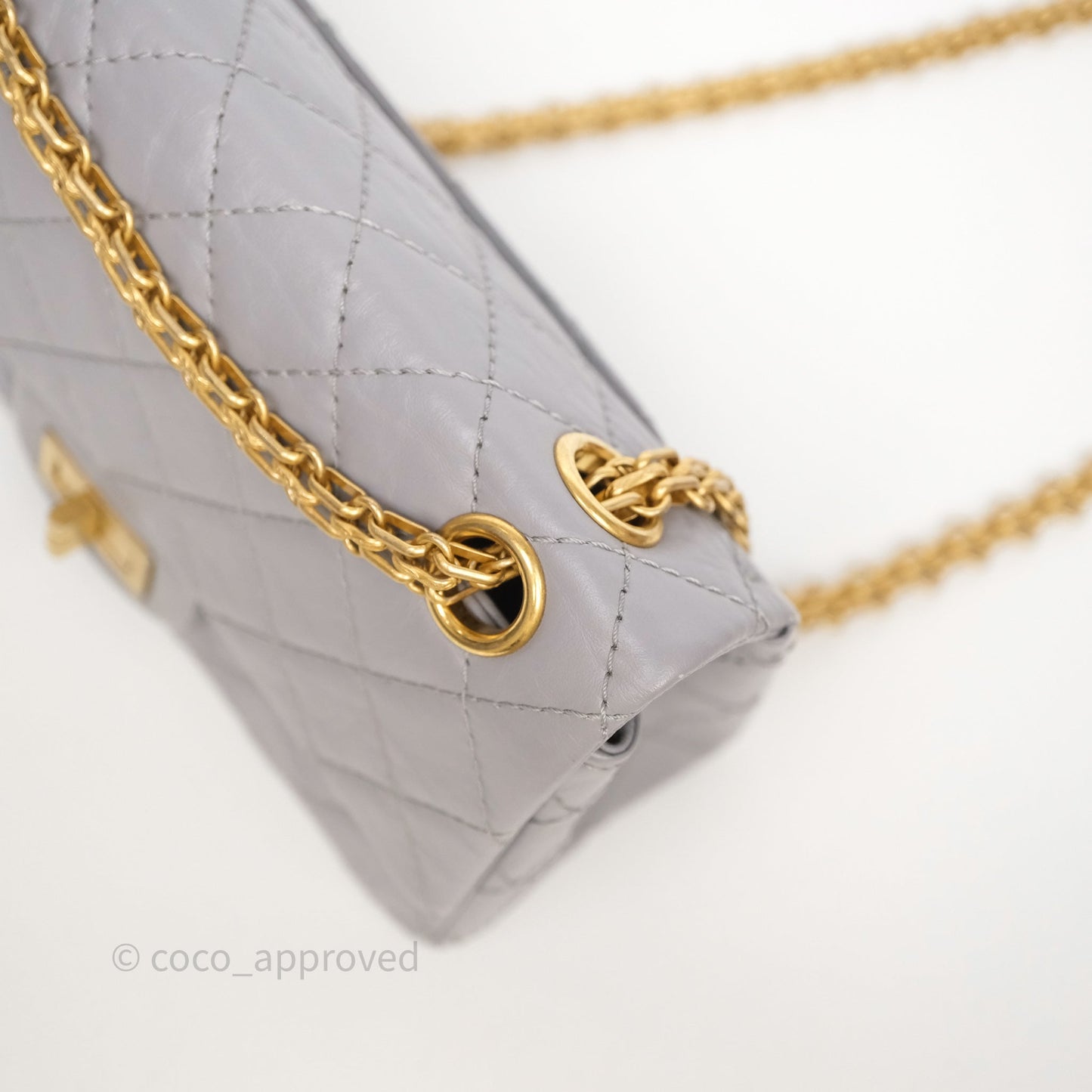Chanel Mini Reissue 224 Grey Aged Calfskin Aged Gold Hardware