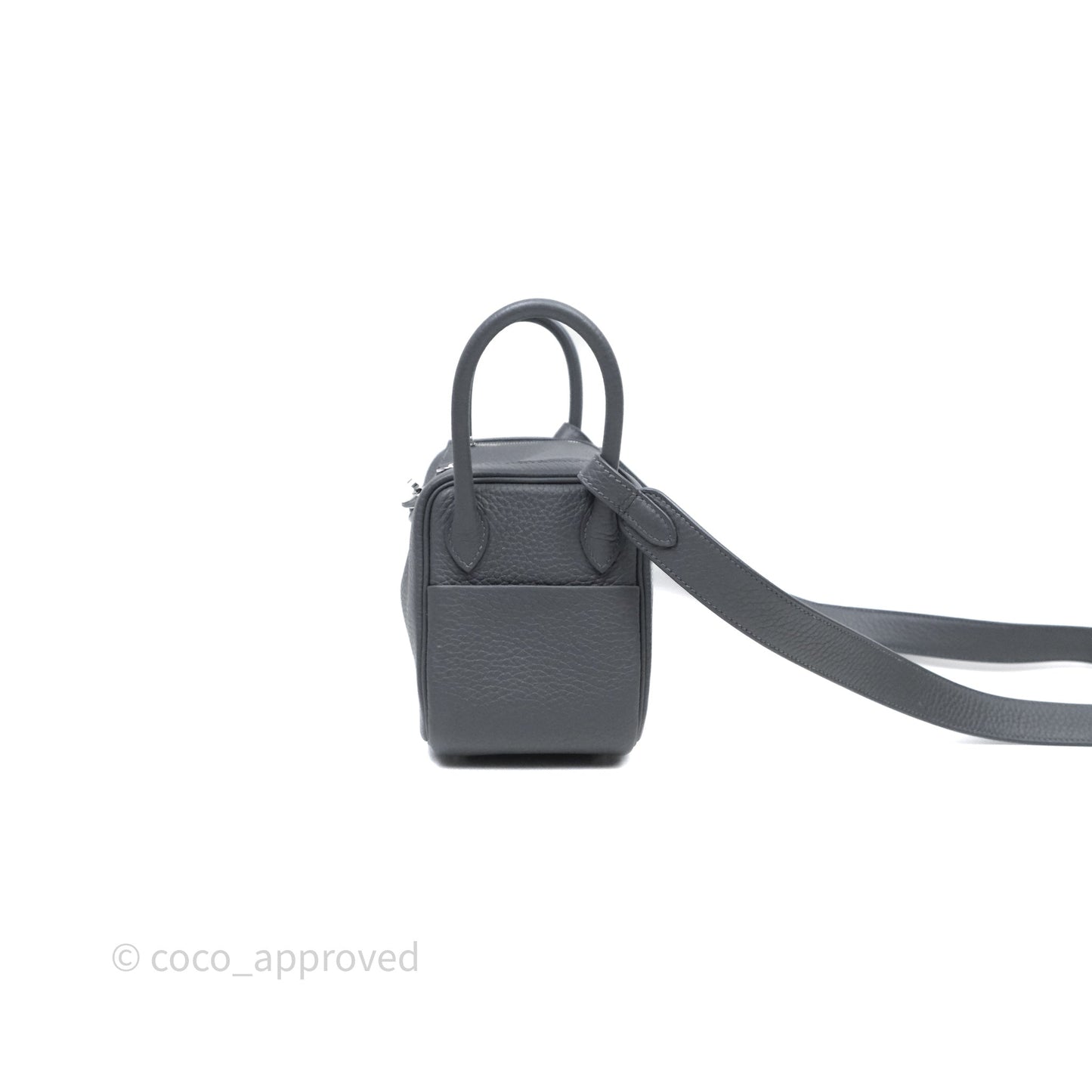 Hermès Mini Lindy II 85 Ardoise Clemence Palladium Hardware