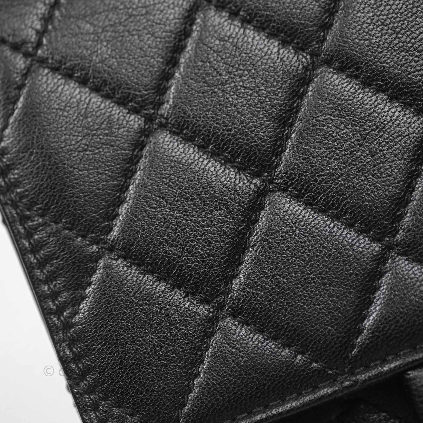 Chanel Quilted Chic Logo Pearls Flap Black Goatskin Aged Gold Hardware