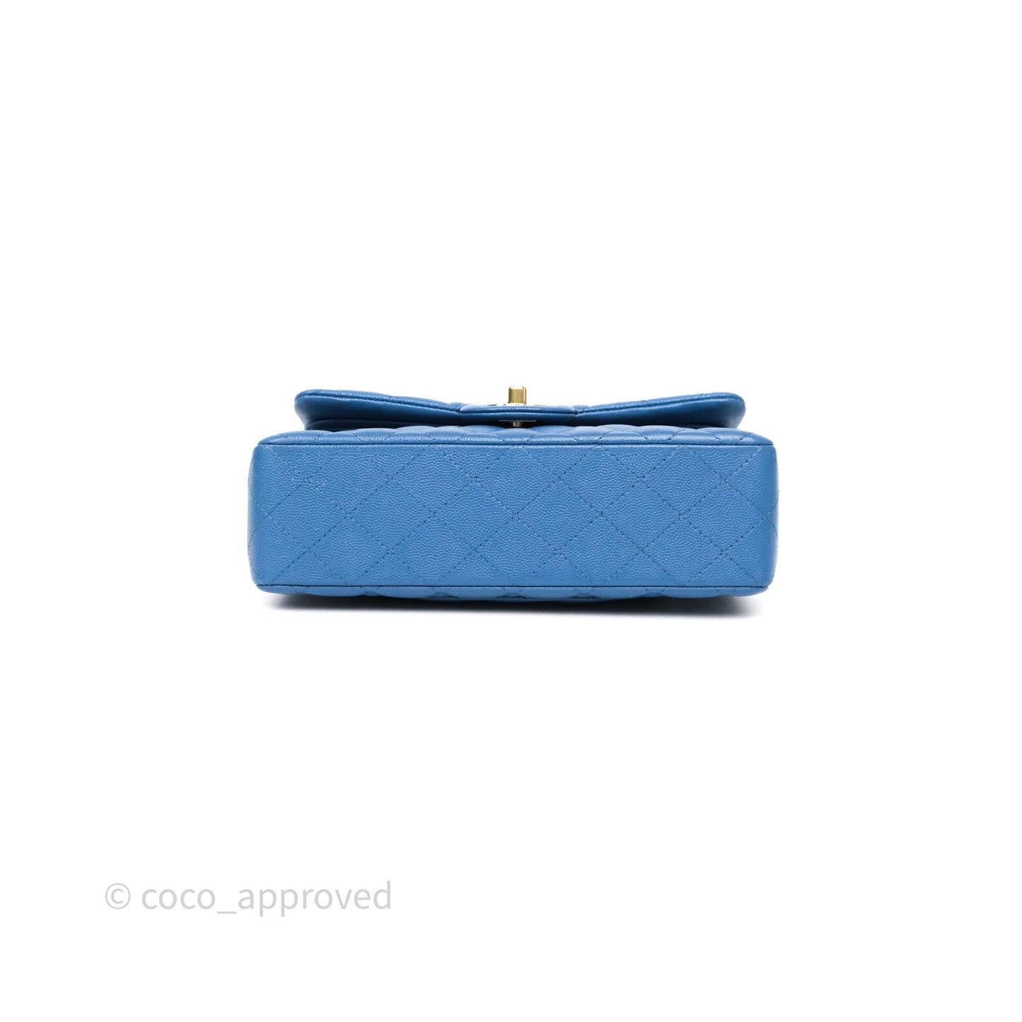 Chanel Small Classic Quilted Flap Blue Caviar Gold Hardware