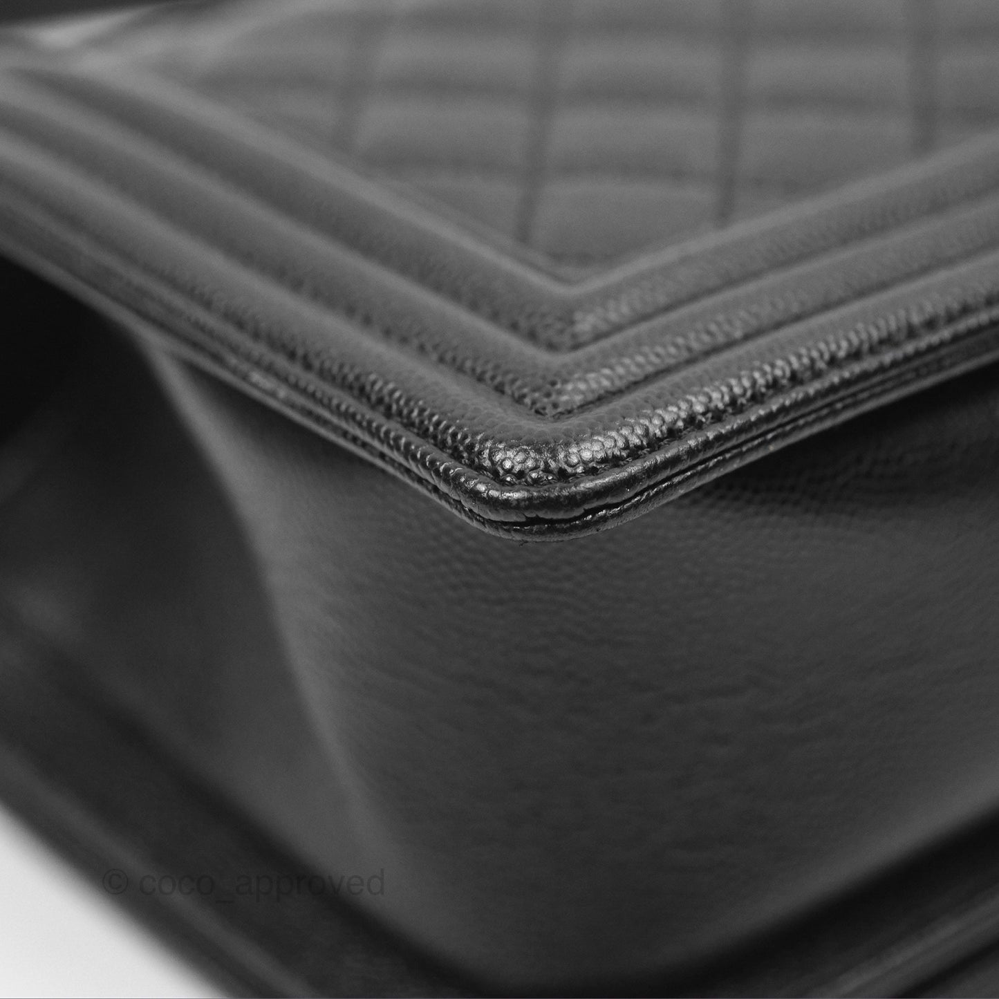 Chanel Quilted Medium Boy Black Caviar Ruthenium Hardware