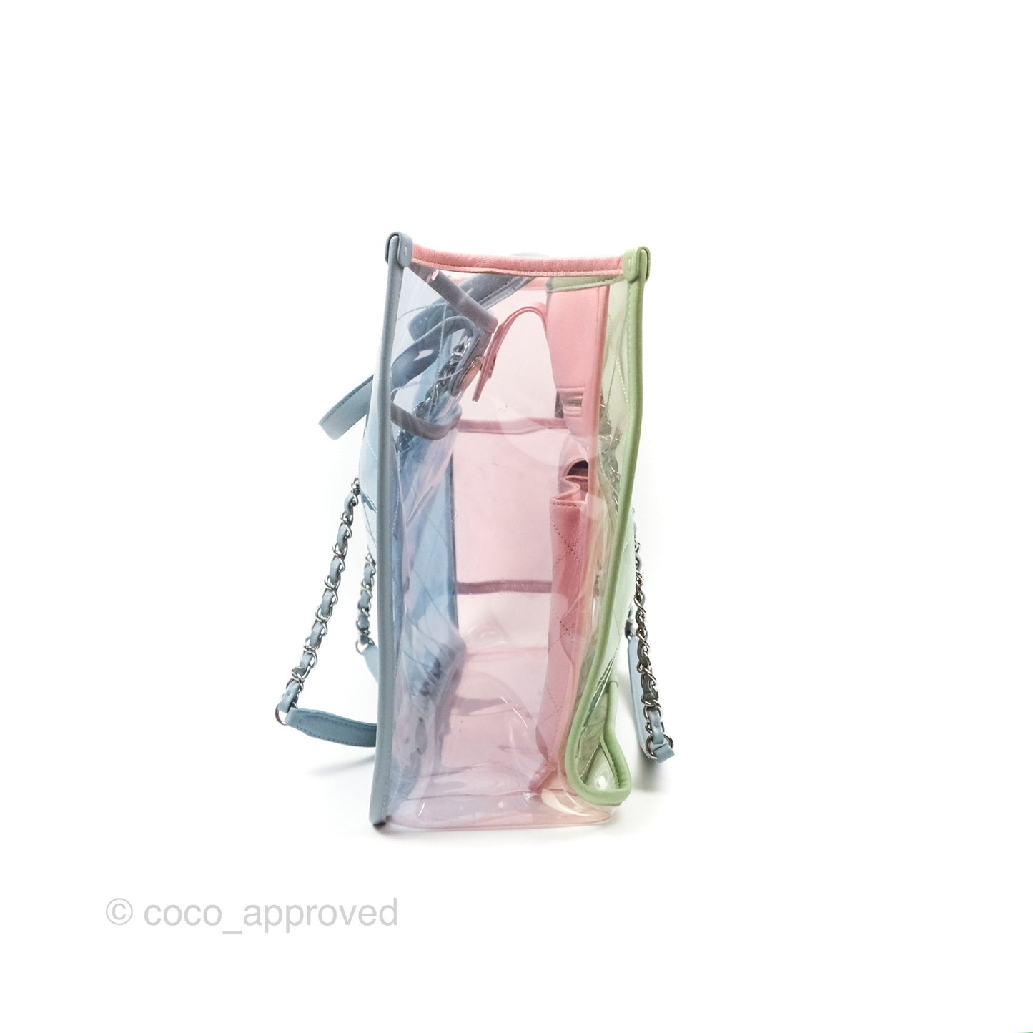Chanel Coco Splash Blue/Green/Pink PVC Shopping Tote Bag