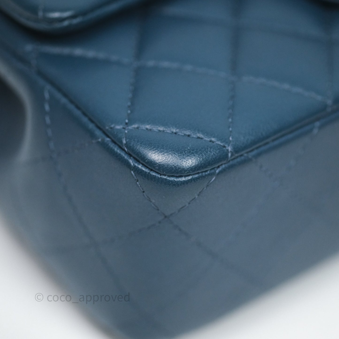Chanel Mini Rectangular Quilted Navy Lambskin Silver Hardware