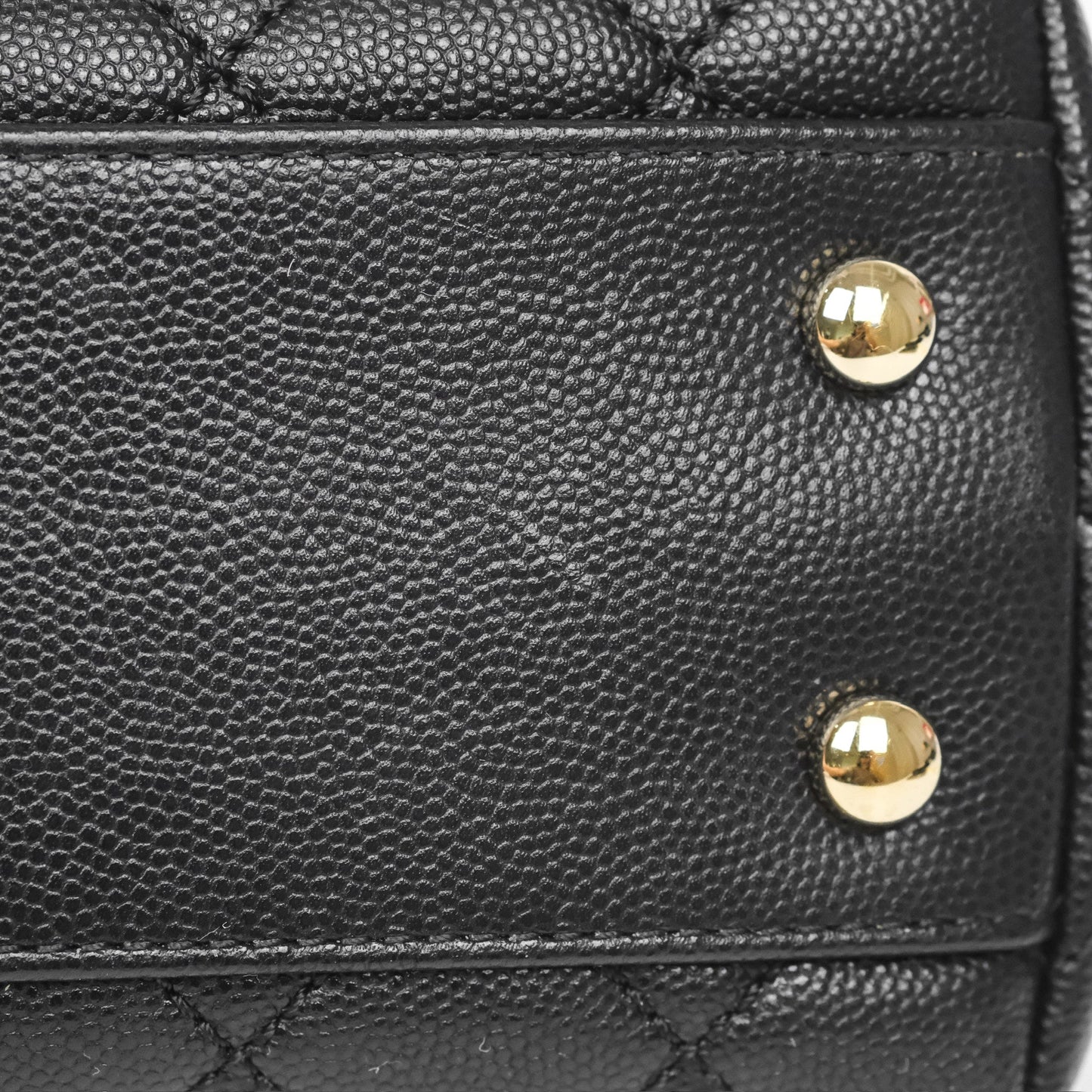 Chanel Small Coco Handle Quilted Black Caviar Gold Hardware Lizard Handle