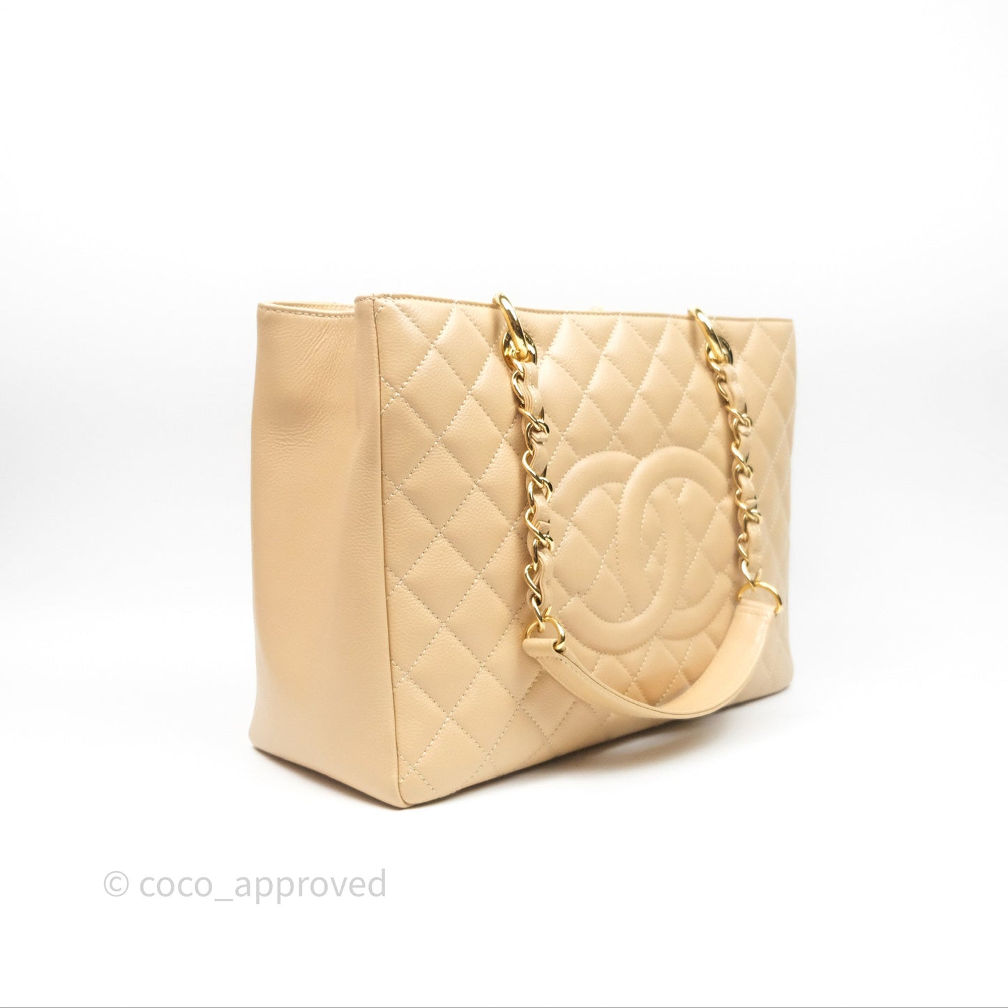 Chanel GST Beige Caviar Gold Hardware