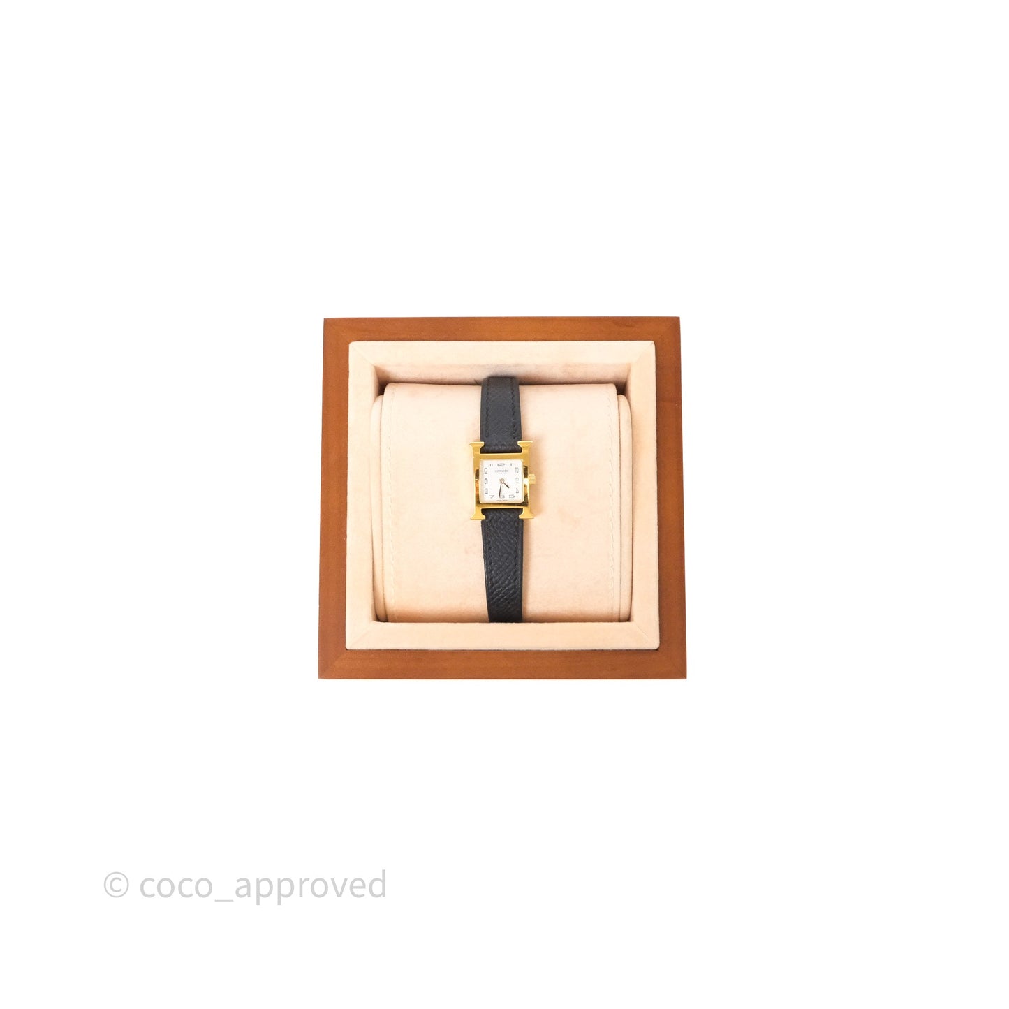 Hermès Heure H TPM Watch Black & Gold Epsom Gold Hardware