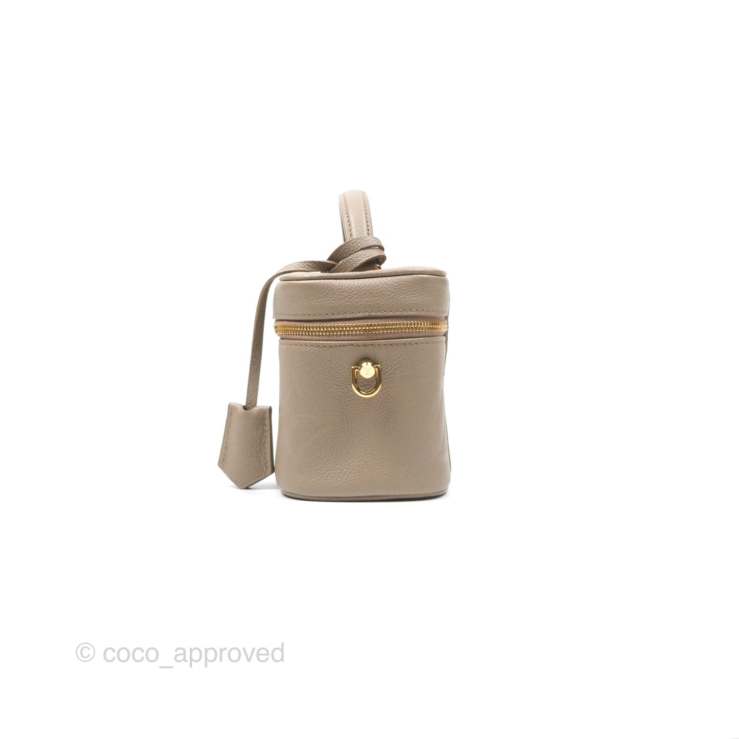 Louis Vuitton Monogram Empreinte Tourterelle Vanity PM Beige Gold Hardware