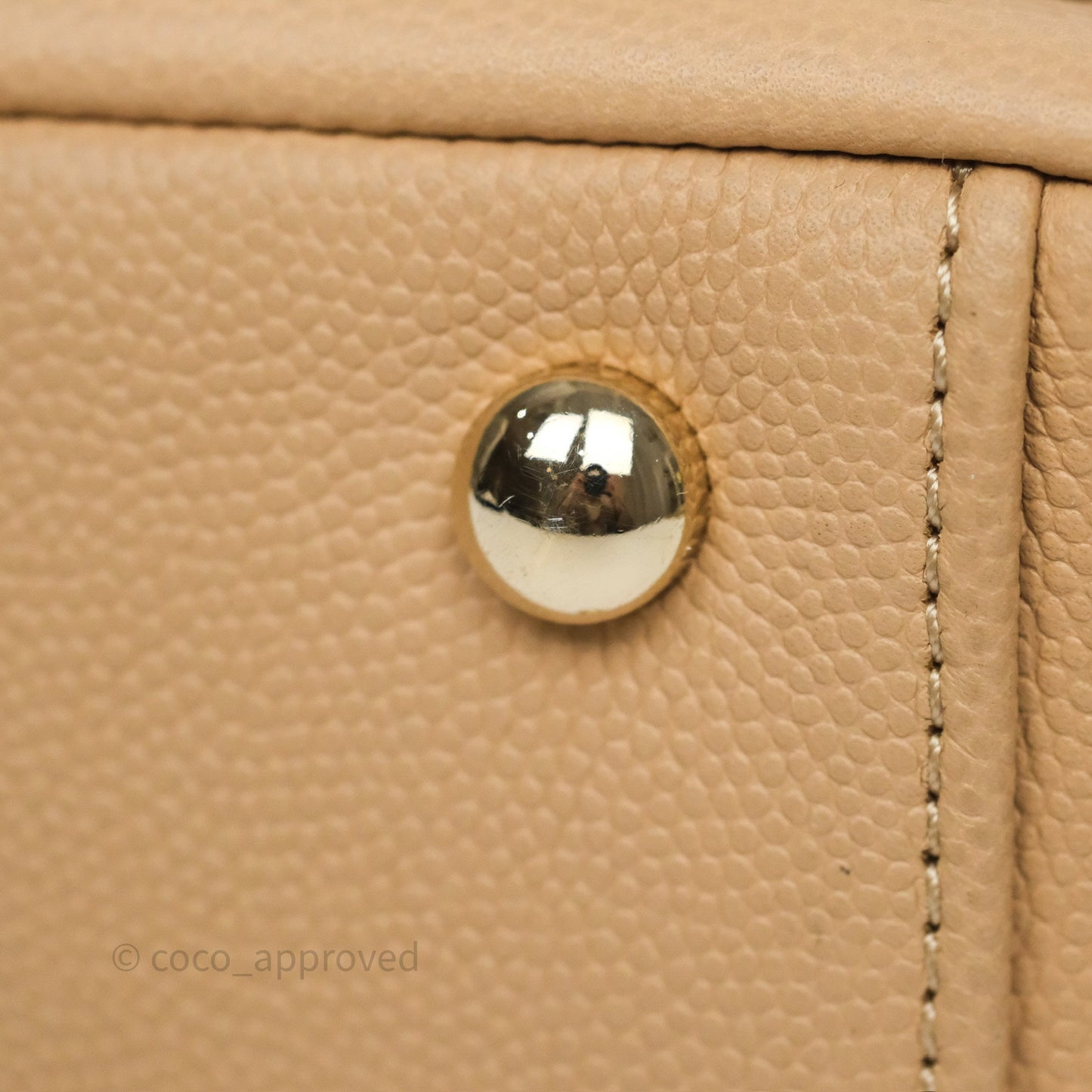 Chanel Small Business Affinity Flap Quilted Beige Caviar Gold Hardware