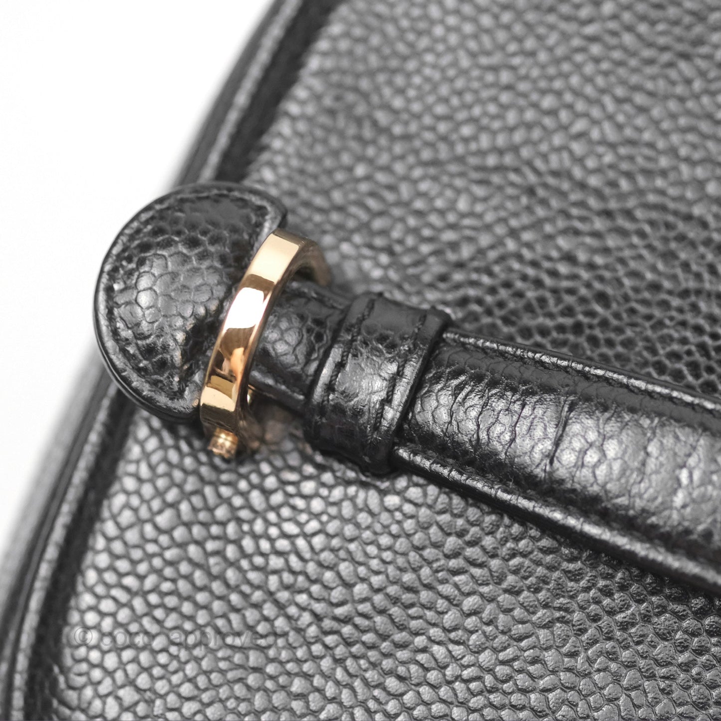 Chanel Vintage Vanity Case Black Caviar Gold Hardware