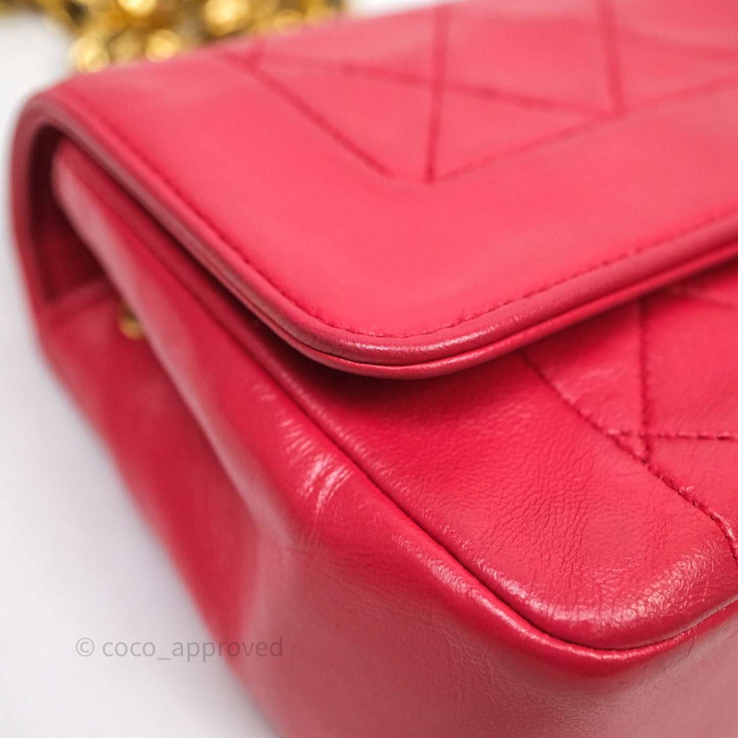 Chanel Vintage Mini Bijoux Chain Flap Bag Red Gold Hardware