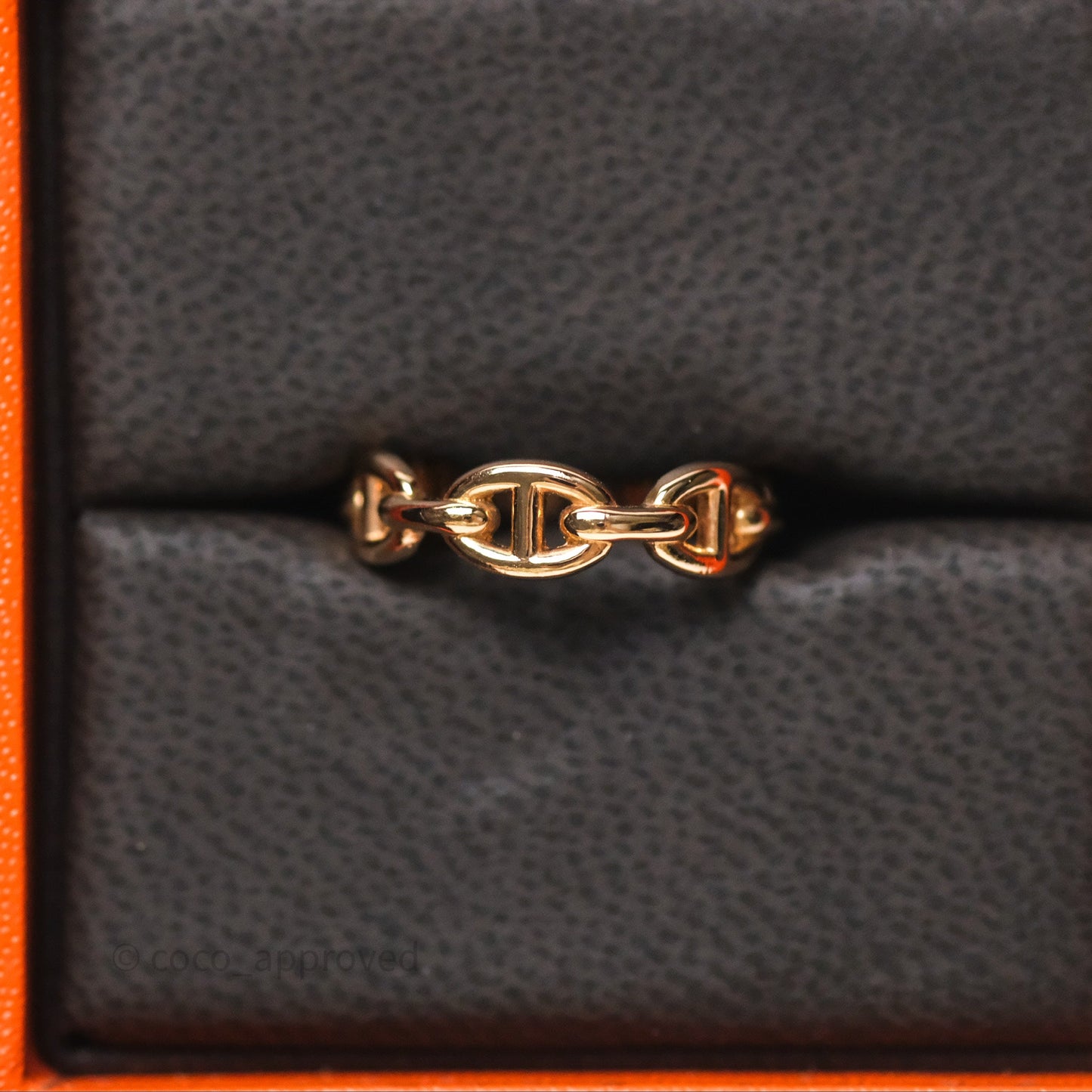 Hermès Chaine d'Ancre Enchainee Band Ring PM Rose Gold 55
