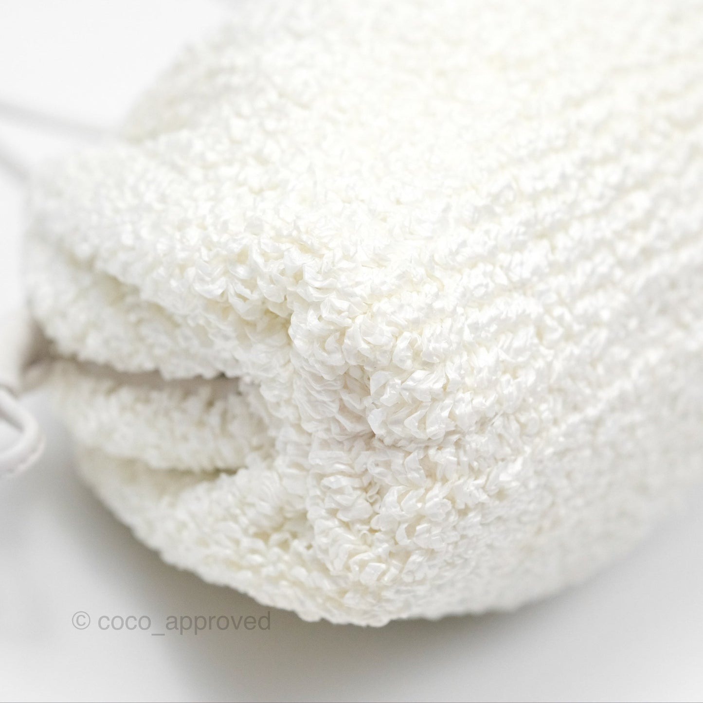 Bottega Veneta The Mini Pouch Boucle Raffia White