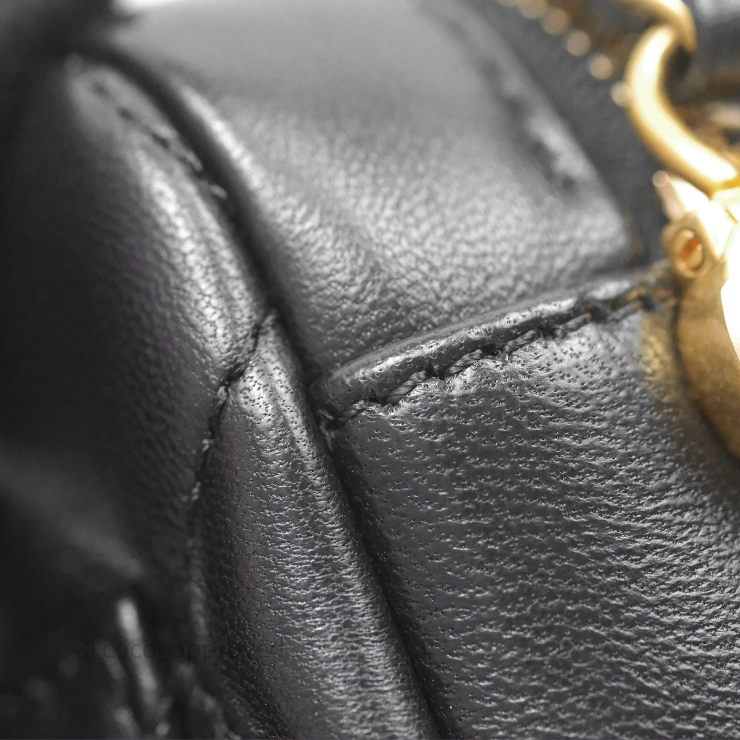 Chanel Quilted CC Pearl Crush Camera Case Black Lambskin Gold Hardware