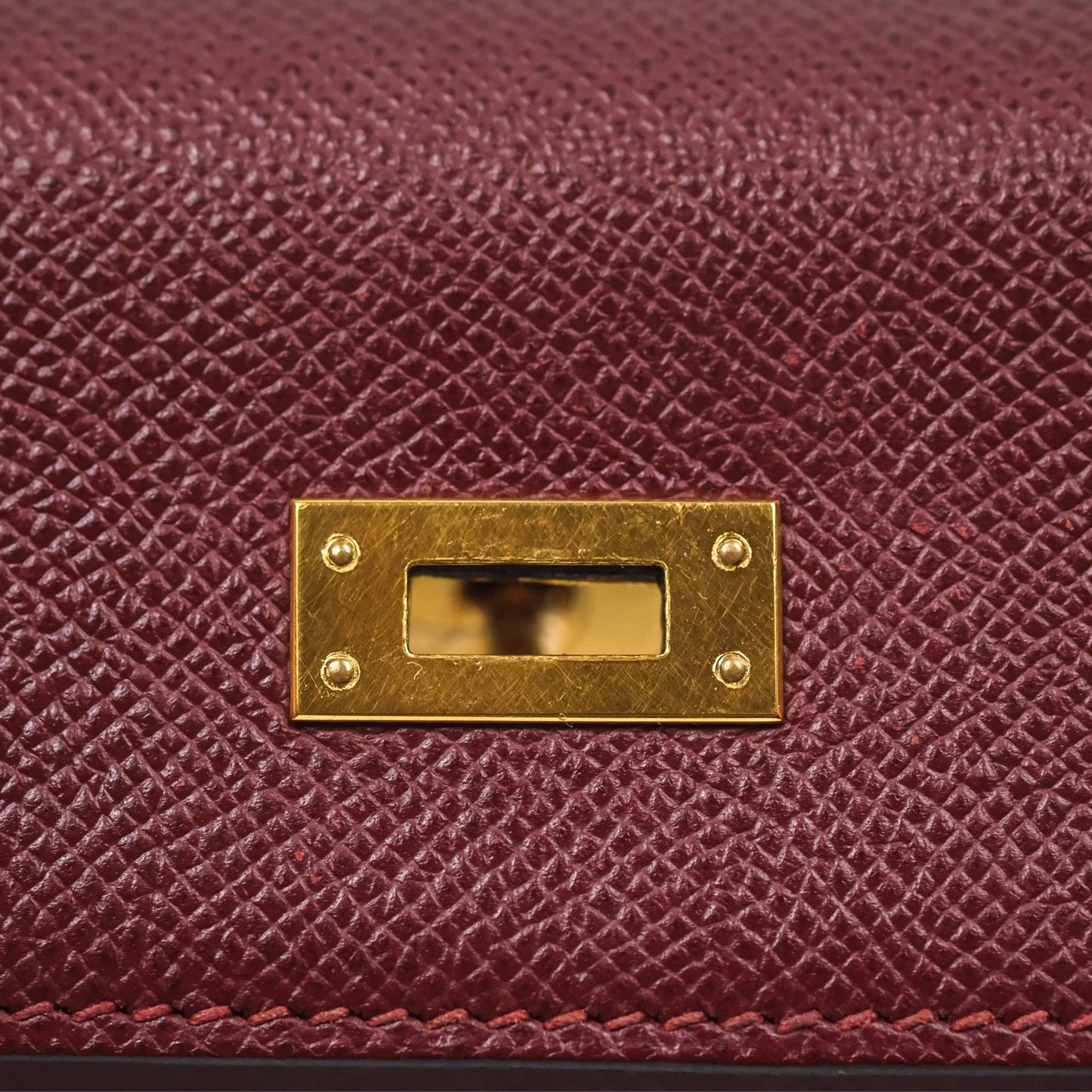 Hermès Sellier Kelly 25 Rouge H Epsom Gold Hardware