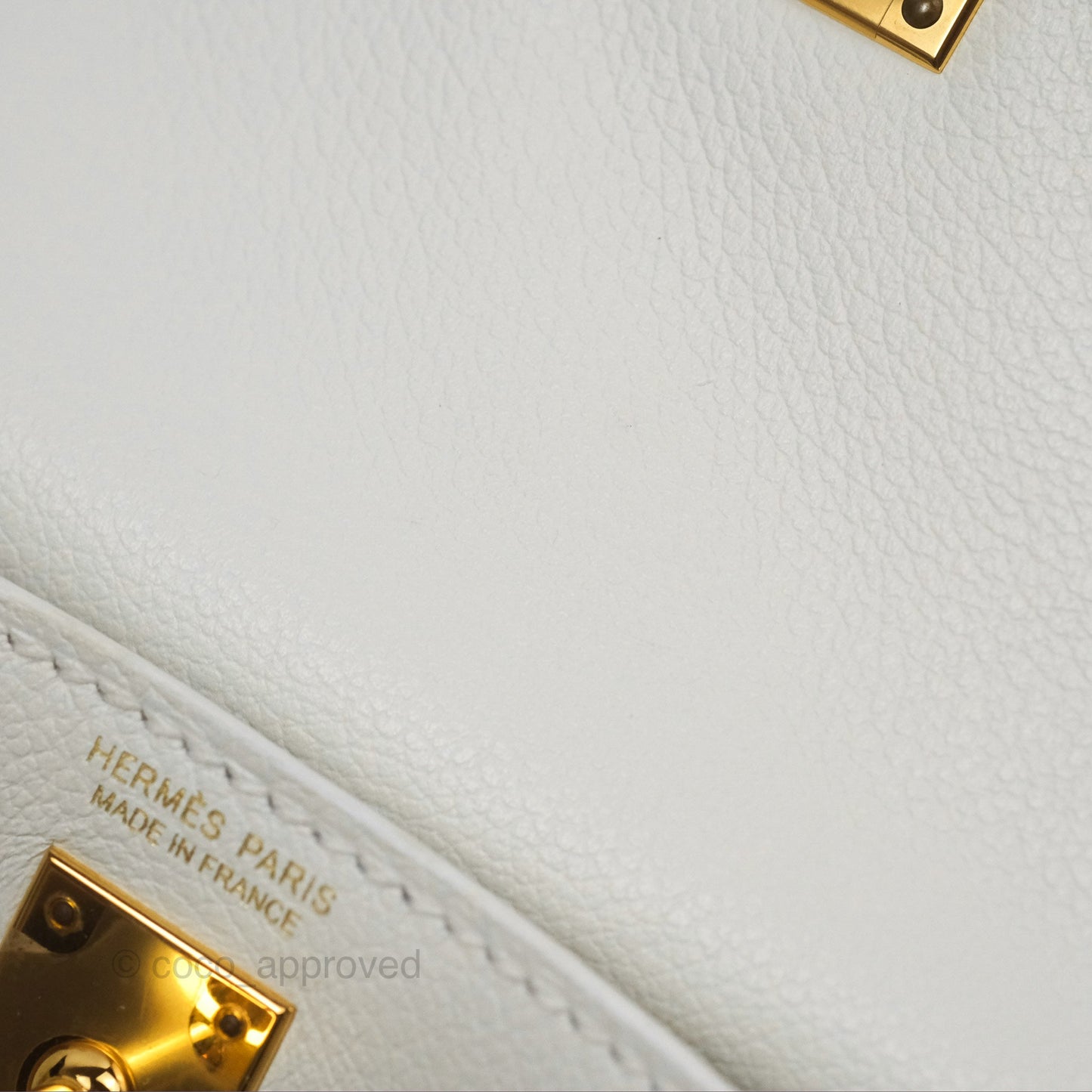 Hermès Kelly Danse II Bag White Evercolor Gold Hardware