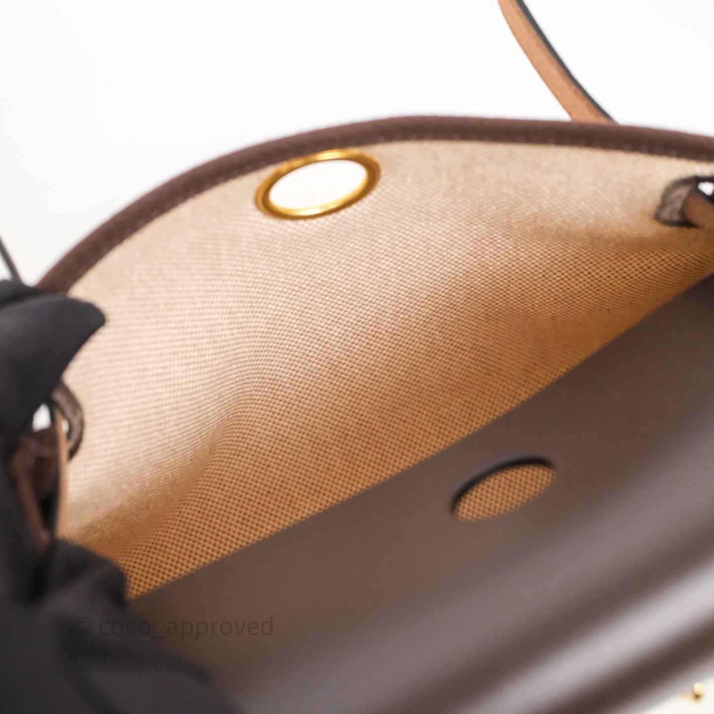 Hermès Herbag Zip 20 Mini Ecru Beige 14/ Ebene 46 Canvas Gold Hardware