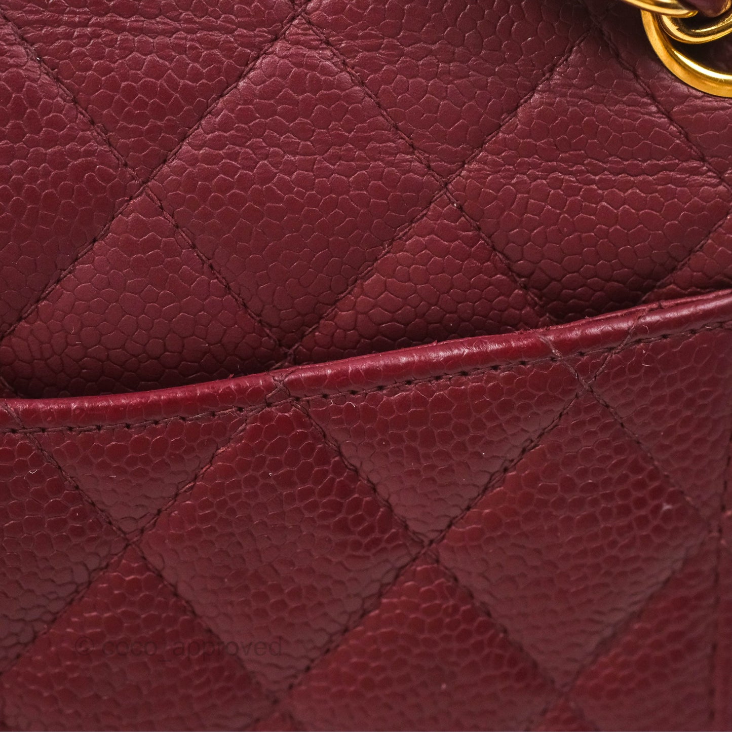 Chanel Vintage Classic Small S/M Flap Burgundy Caviar 24K Gold Hardware