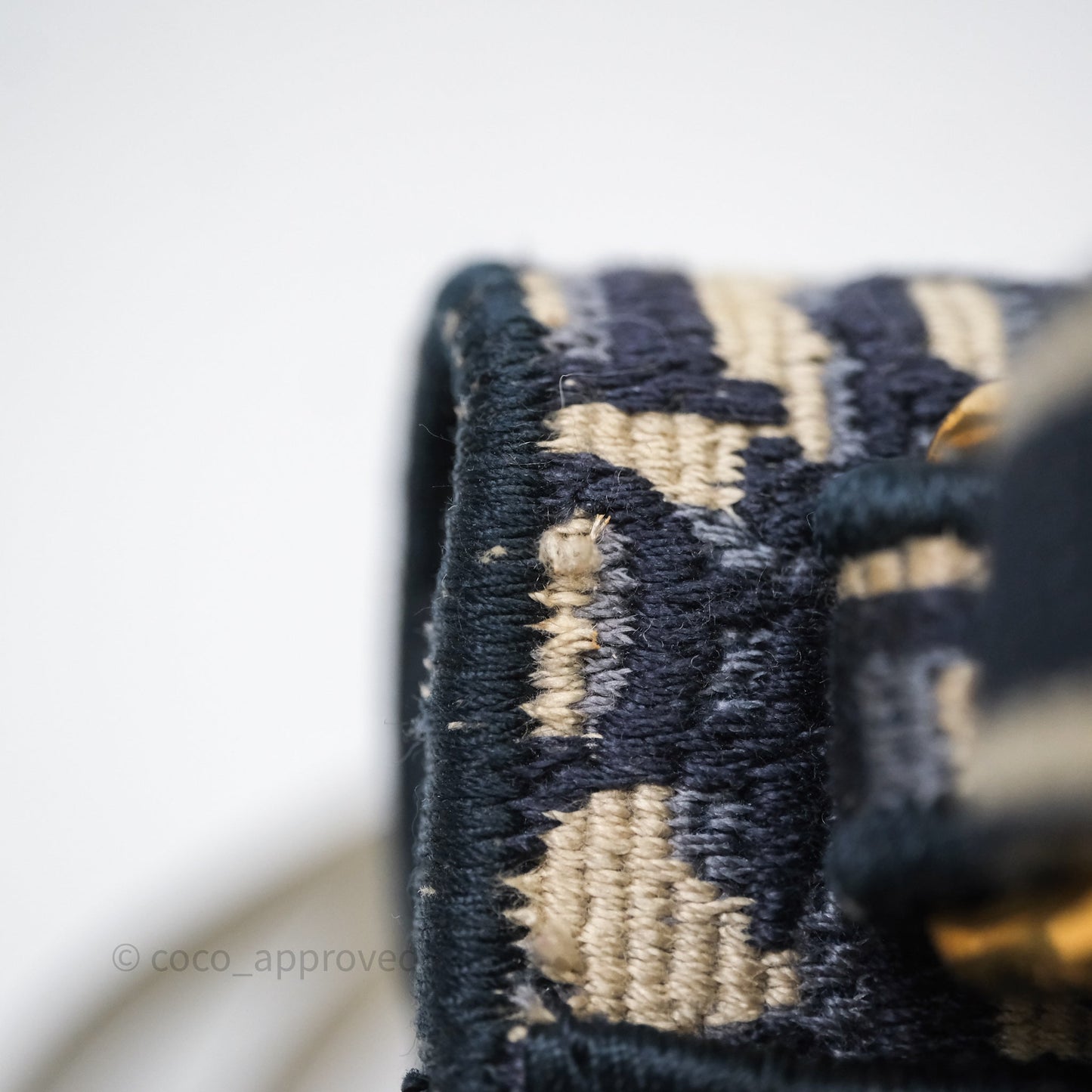 Christian Dior Navy Oblique Slim Saddle Pouch