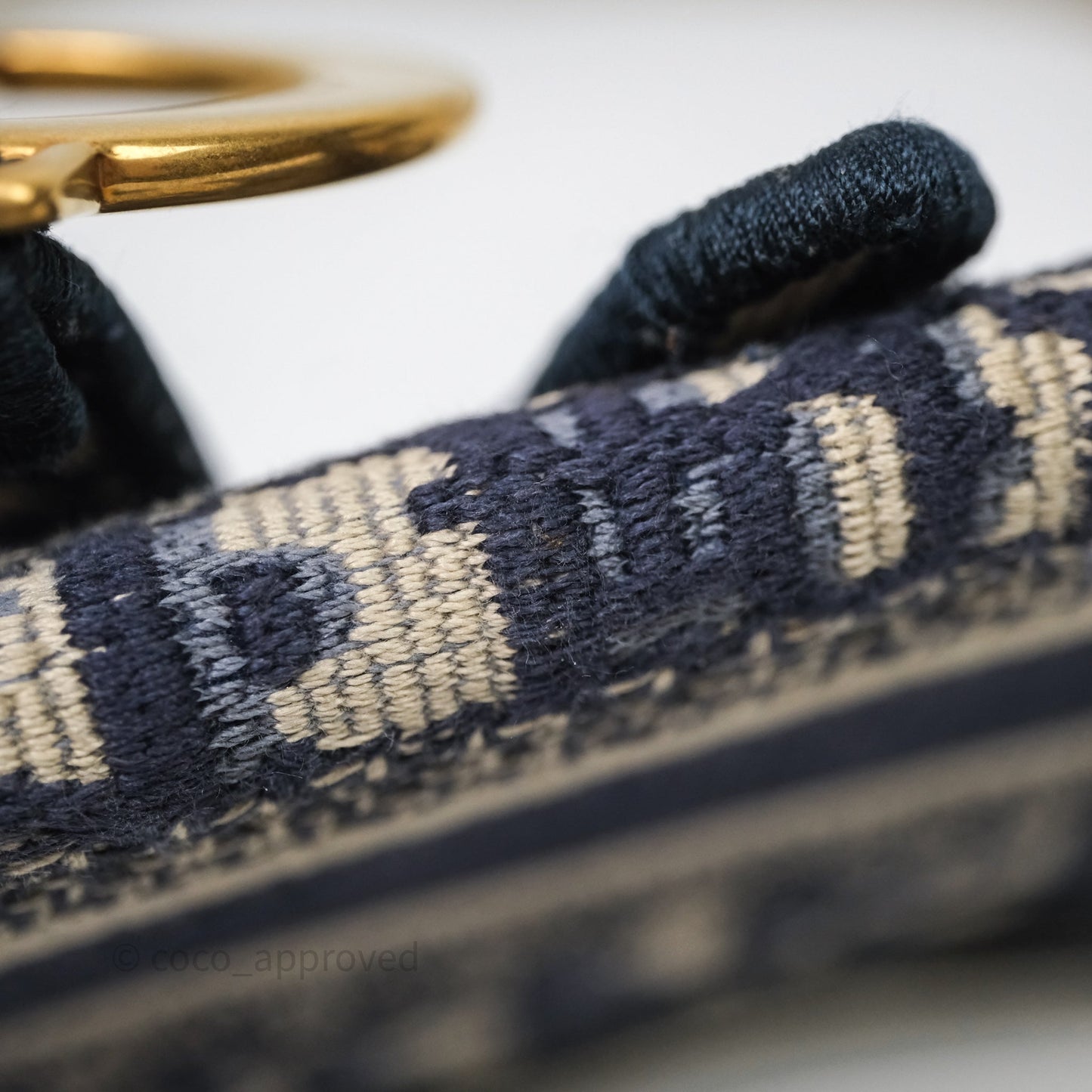 Christian Dior Navy Oblique Slim Saddle Pouch