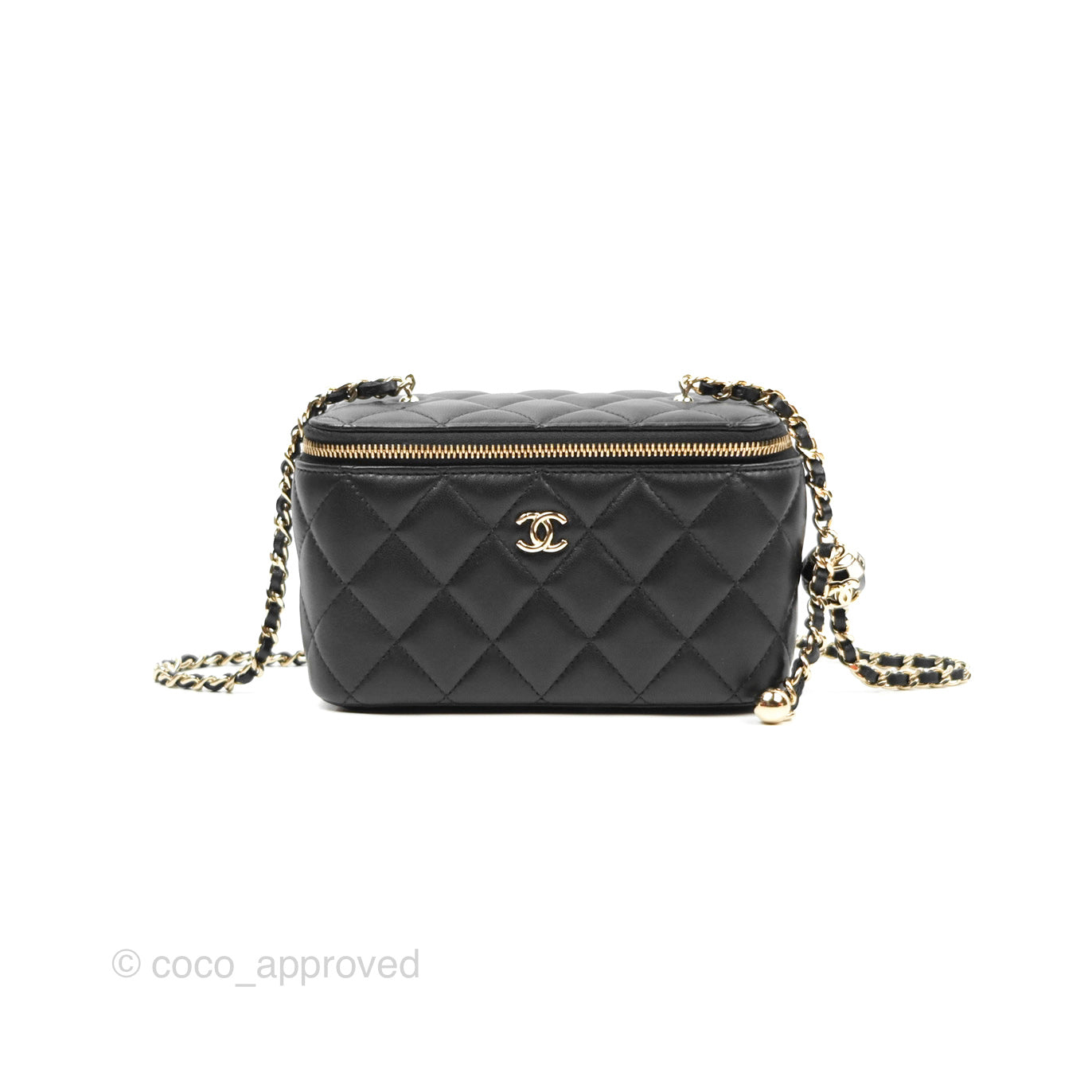 Chanel Ball Crush Vanity with Chain Black Lambskin Gold Hardware