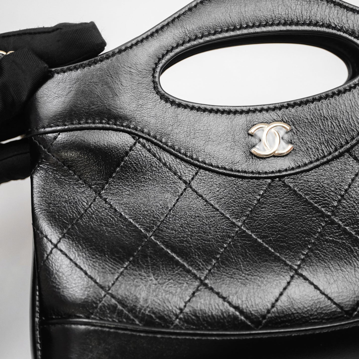 Chanel Nano 31 Black Shiny Calfskin Gold Hardware