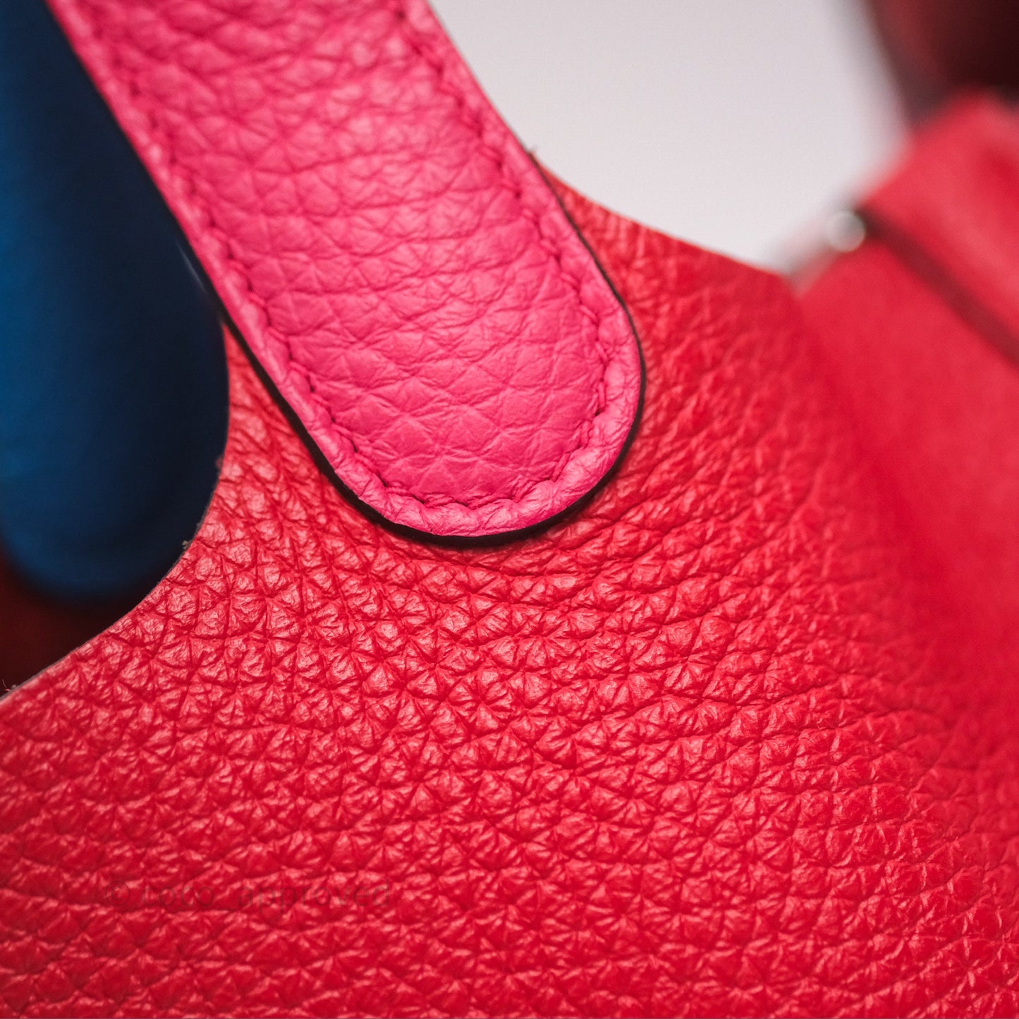 Hermès Picotin 18 Rouge de Coeur S3/ Rose Extrême I6/ Bleu Zanzibar B3 Clemence Palladium Hardware