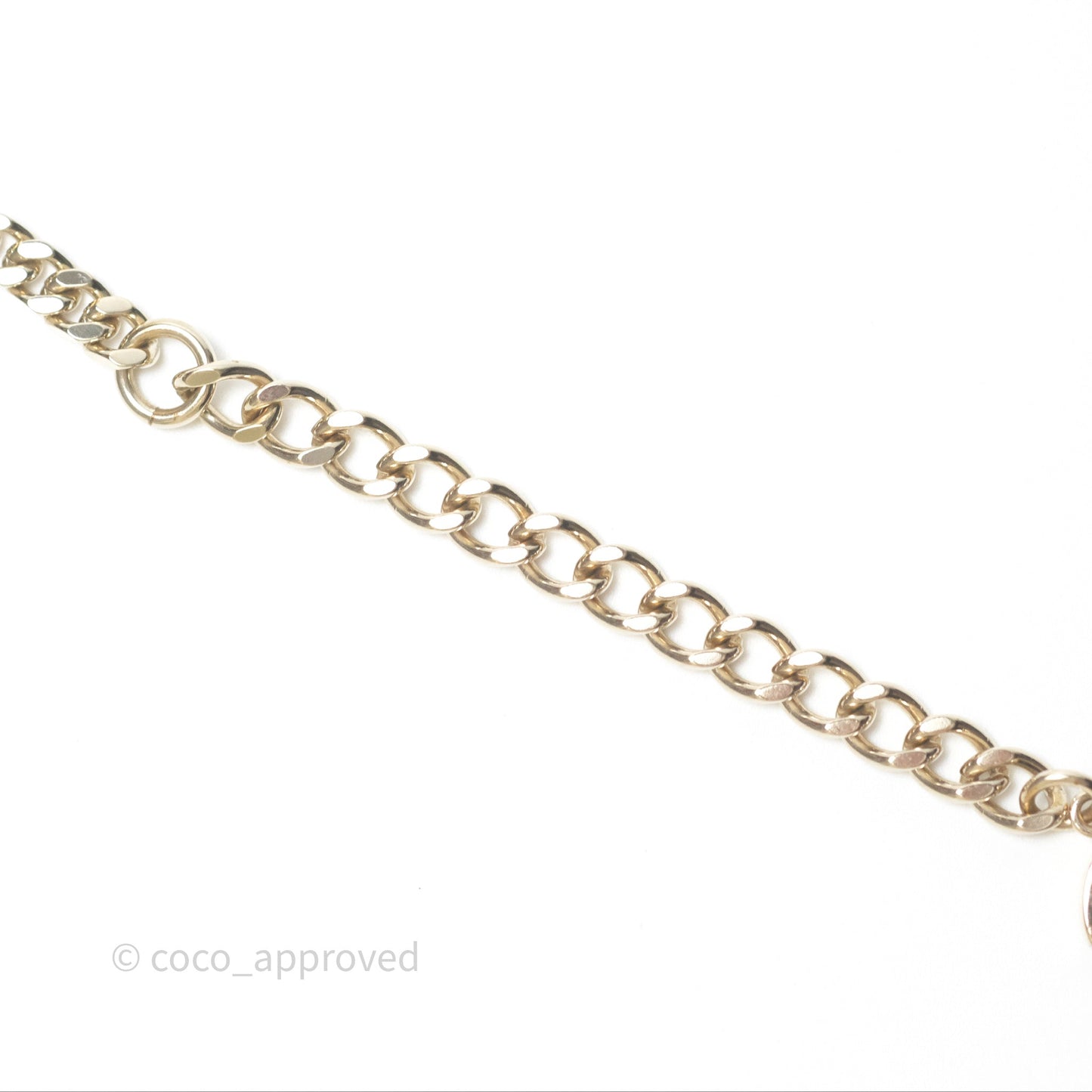 Chanel Silver CC Crystal Chain Choker Gold Tone 24V