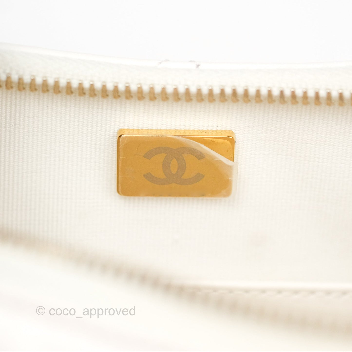 Chanel Hobo Bag White Aged Calfskin Aged Gold Hardware