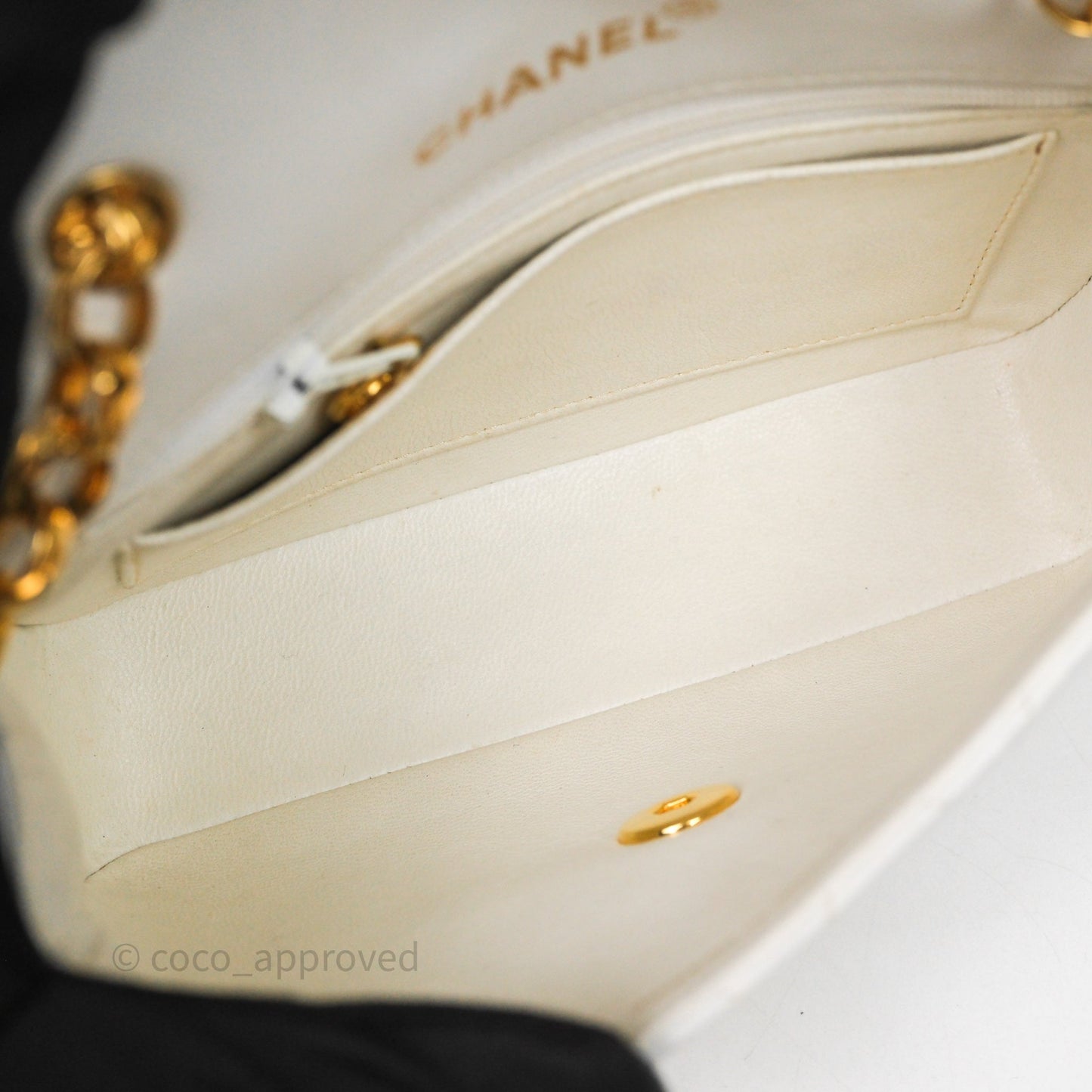 Chanel Vintage Mini Bijoux Chain Flap Bag White Gold Hardware