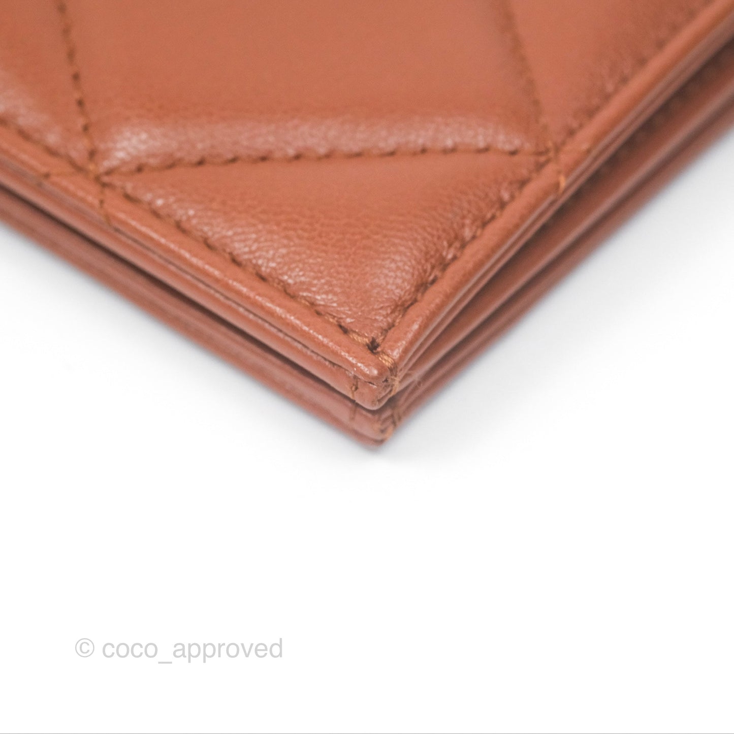 Chanel 19 Quilted Passport Holder Tan Lambskin Gold Hardware