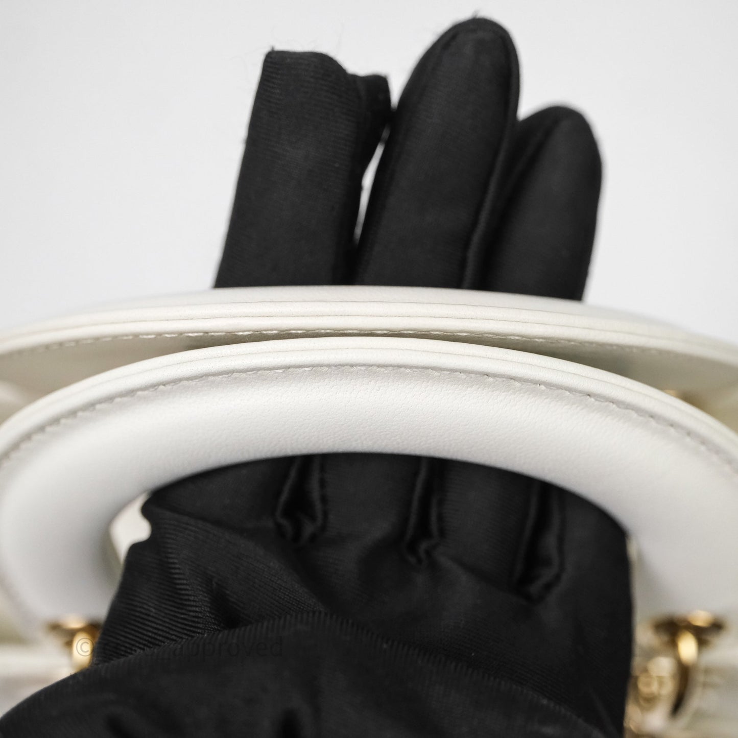 Christian Dior Small My ABCDior Lady Dior Bag White Cannage Lambskin Gold Hardware