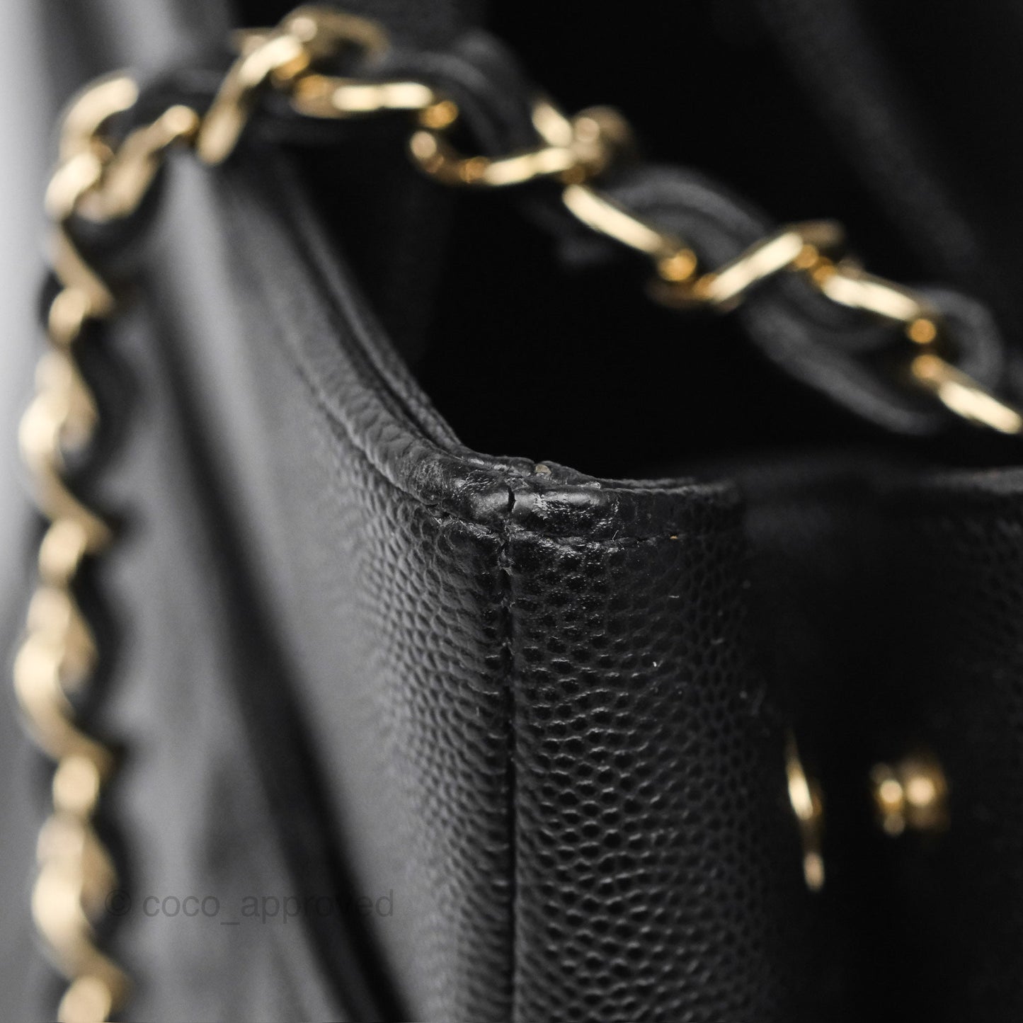 Chanel Small Business Affinity Shopping Bag Black Caviar Gold Hardware