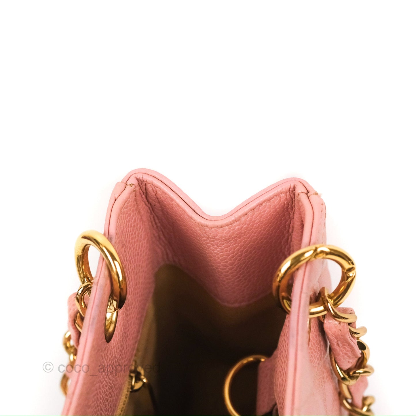 Chanel Quilted Petit Shopping Tote PST Sakura Pink Caviar Gold Hardware